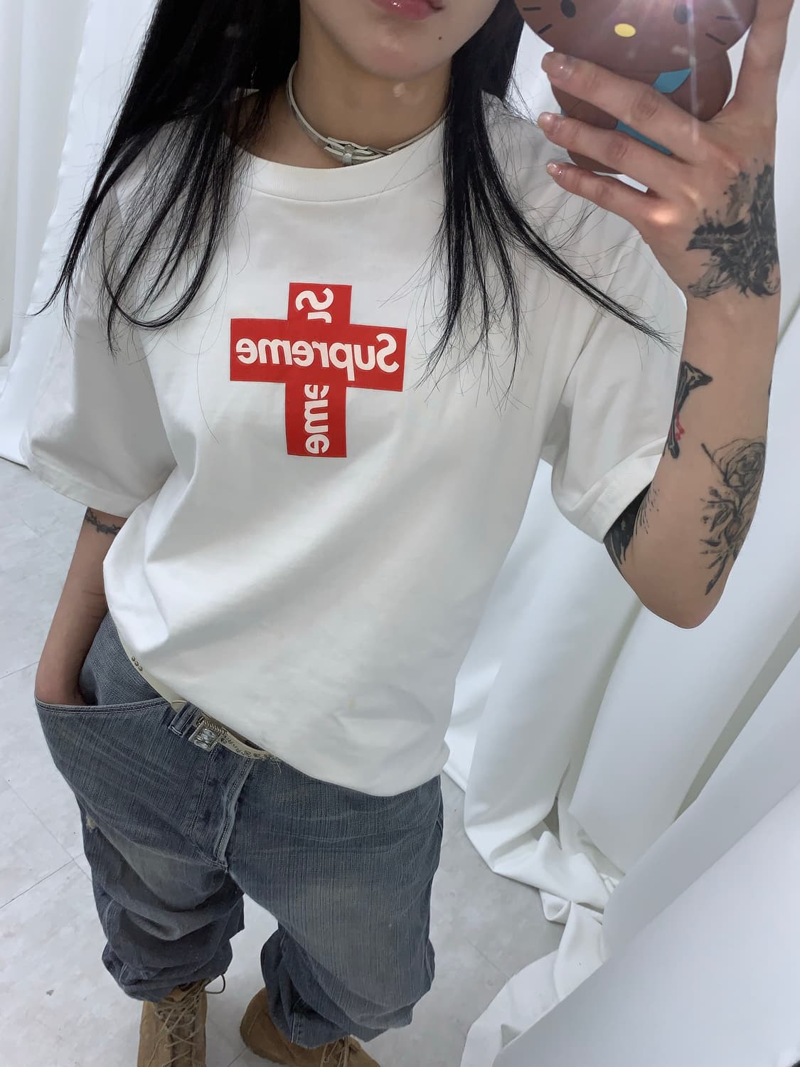 Supreme Cross Logo T-Shirt 상품이미지1