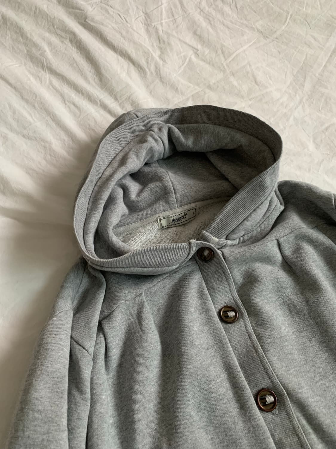 그레이 버튼 후디 상품이미지4