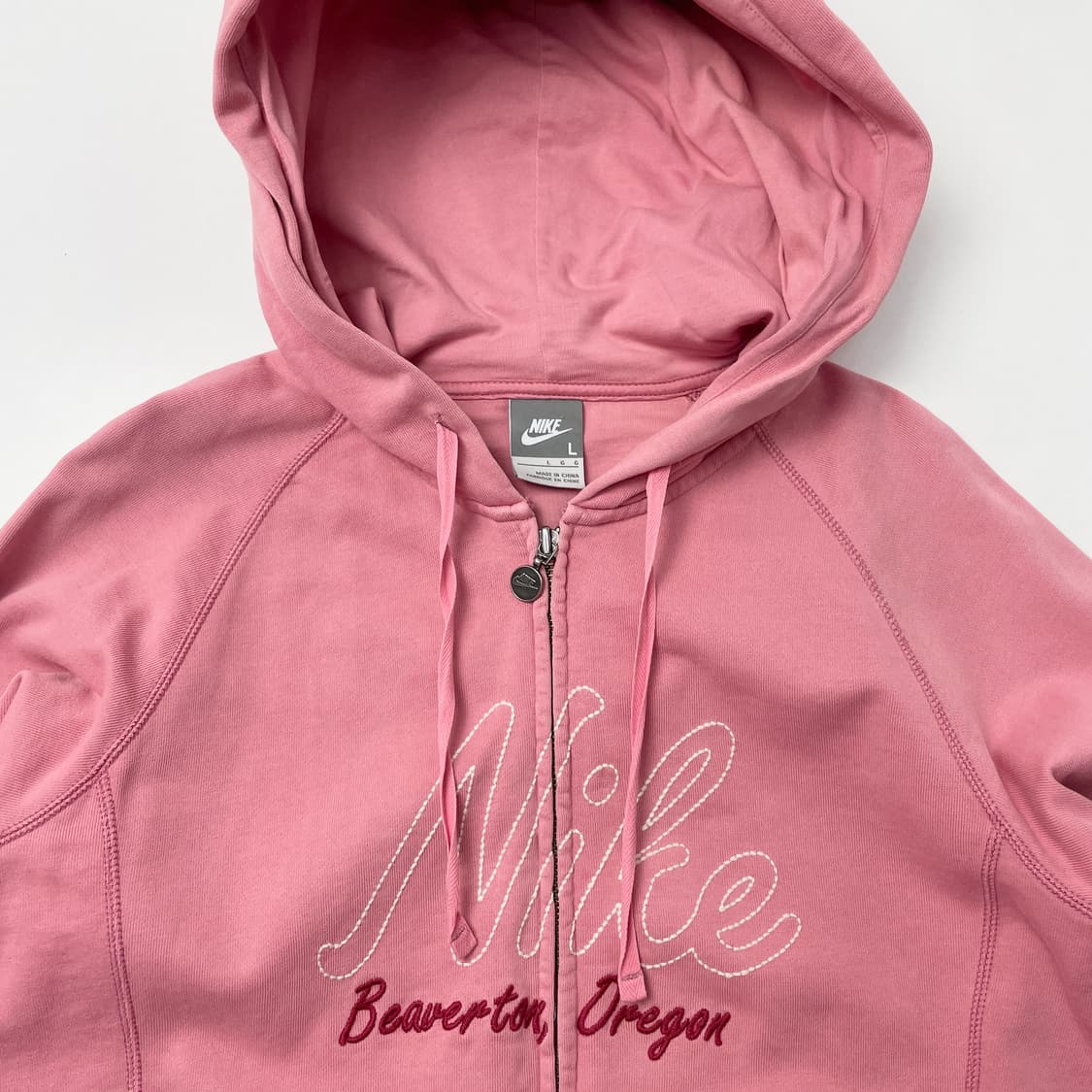 [중고] 나이키 여성 자수 로고 후드집업 핑크 L 상품이미지3