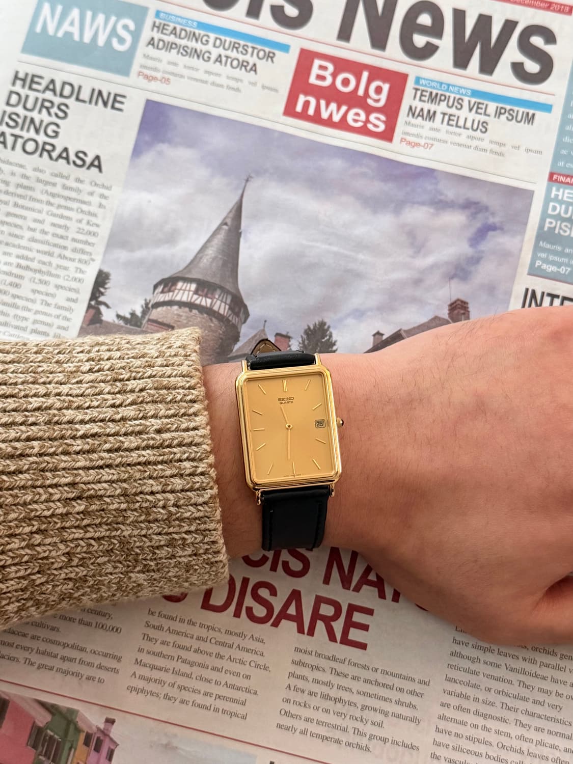 Seiko 세이코 카보숑 크라운 탱크 쿼츠 상품이미지5