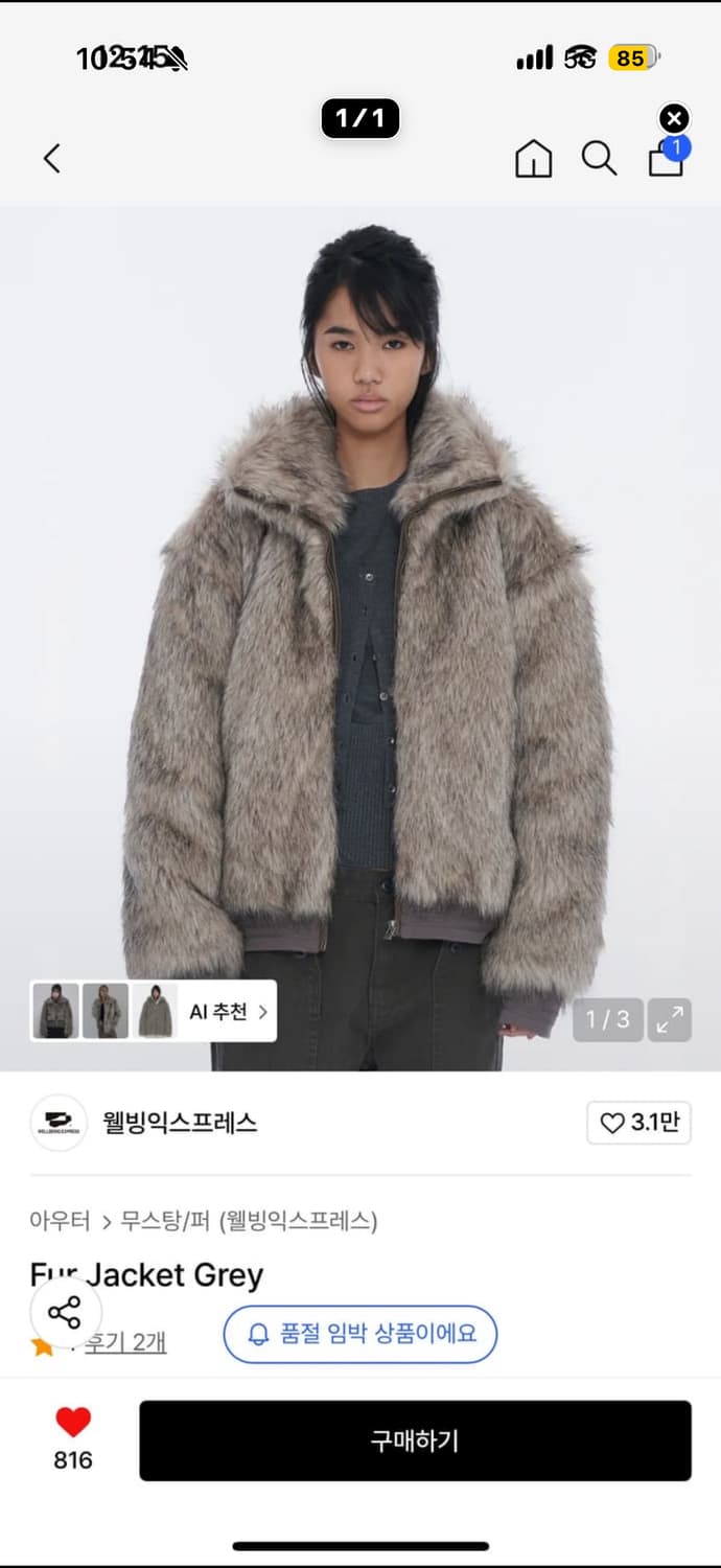 웰빙익스프레스 퍼자켓 상품이미지1