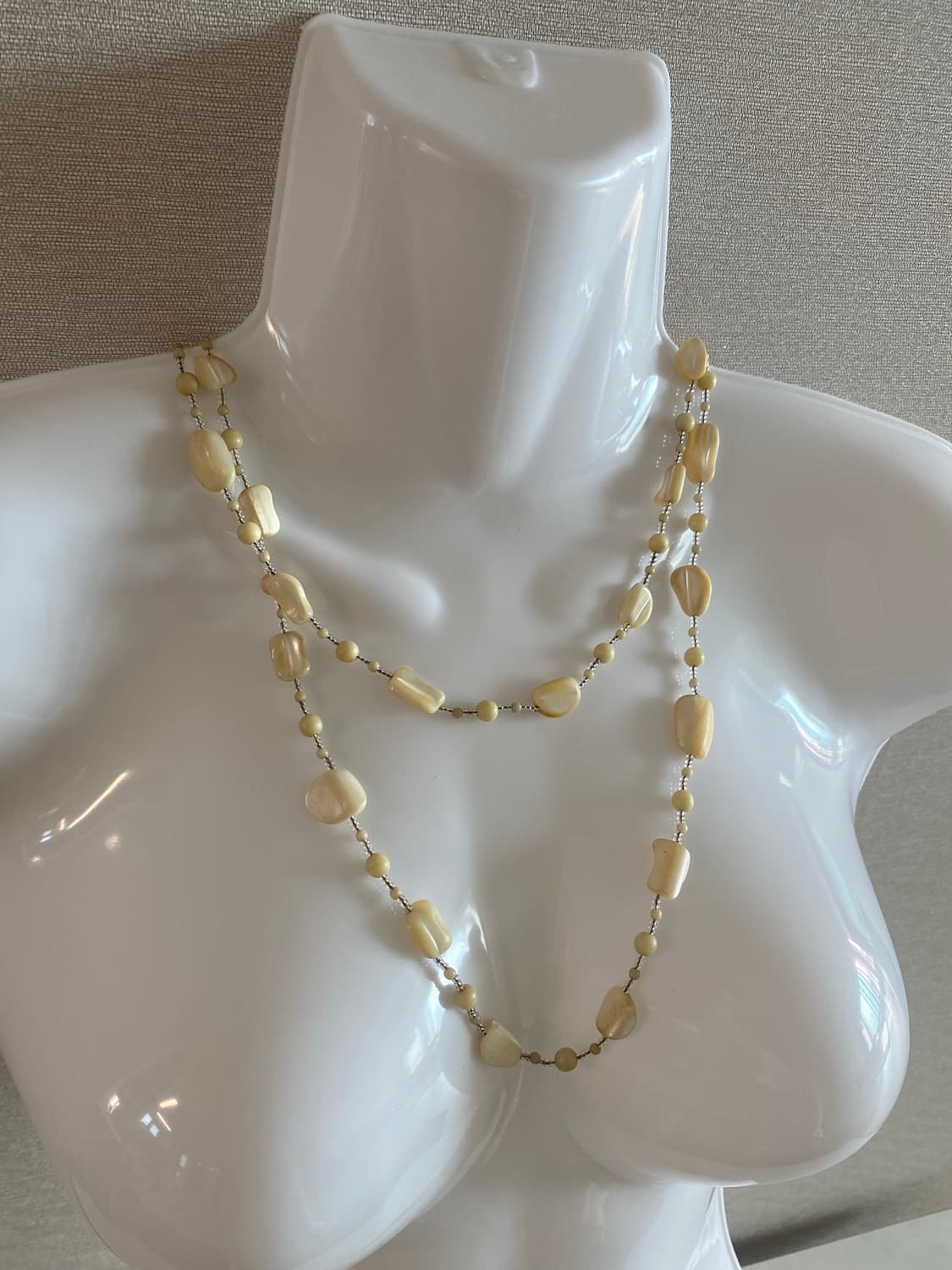 천연 자개 목걸이 비즈 빈티지 상품이미지3