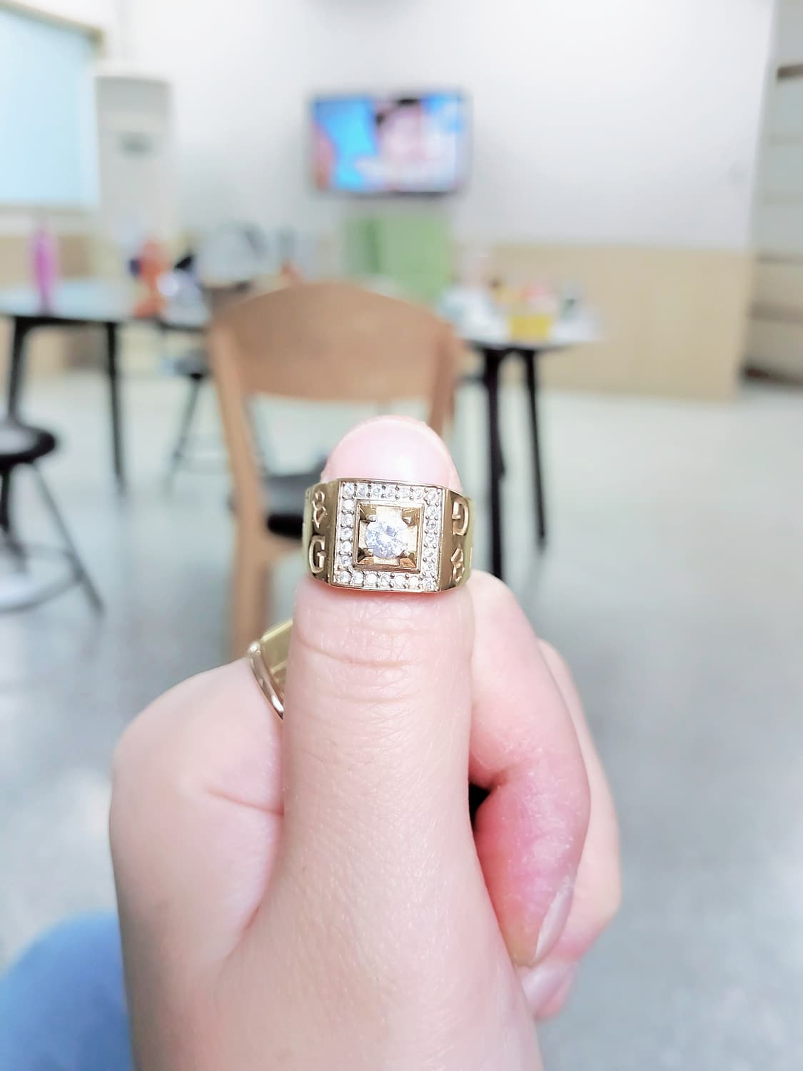 상태도좋아요! 18K, 도금, 큐빅반지, 12호, 판매합니다! 연락주세요 상품이미지2