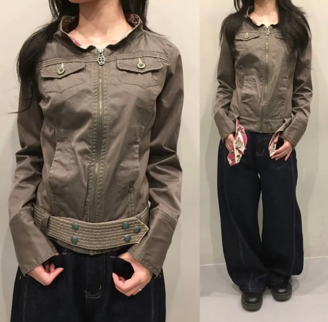 Diesel 디젤 빈티지 동양 oriental 벨트 자켓 상품이미지1