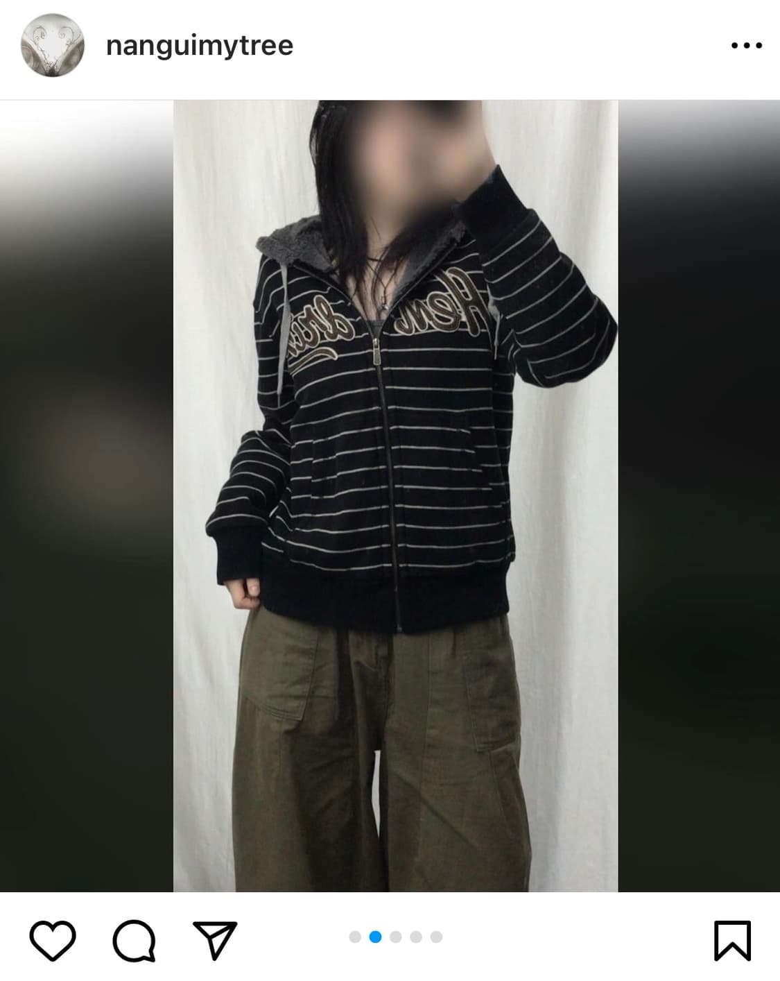 빈티지 스트라이프 누빔 후드집업 아우터  상품이미지1