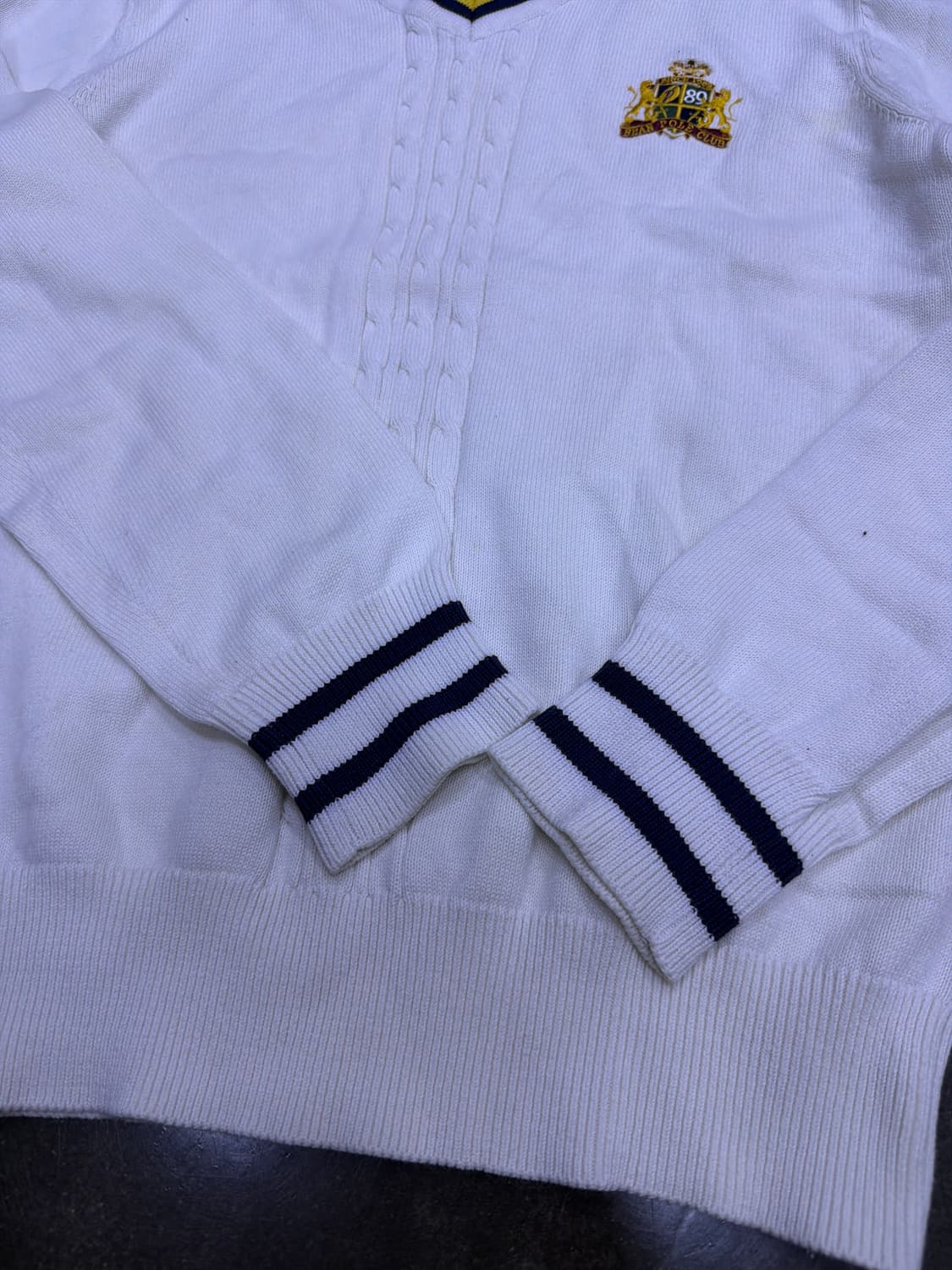 빈폴 클래식 프레피 케이블 V넥 스웨터 니트 100 상품이미지6