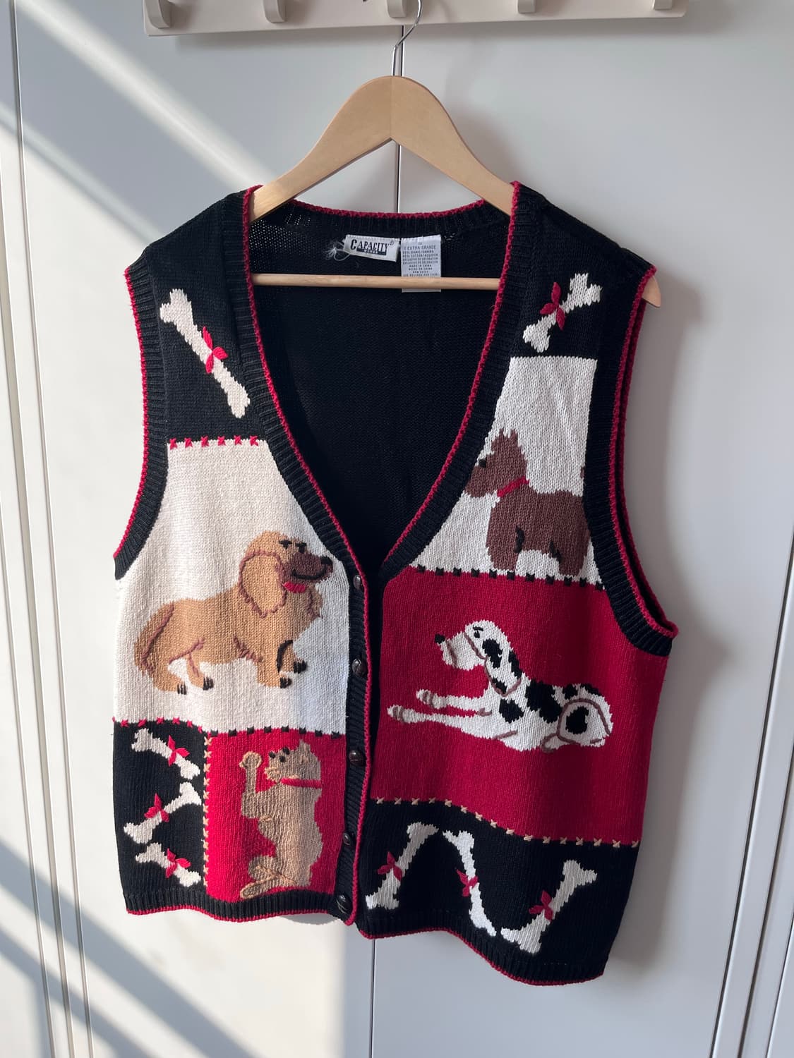 Capacity 강아지 조각 패치 조끼 니트 가디건  상품이미지6