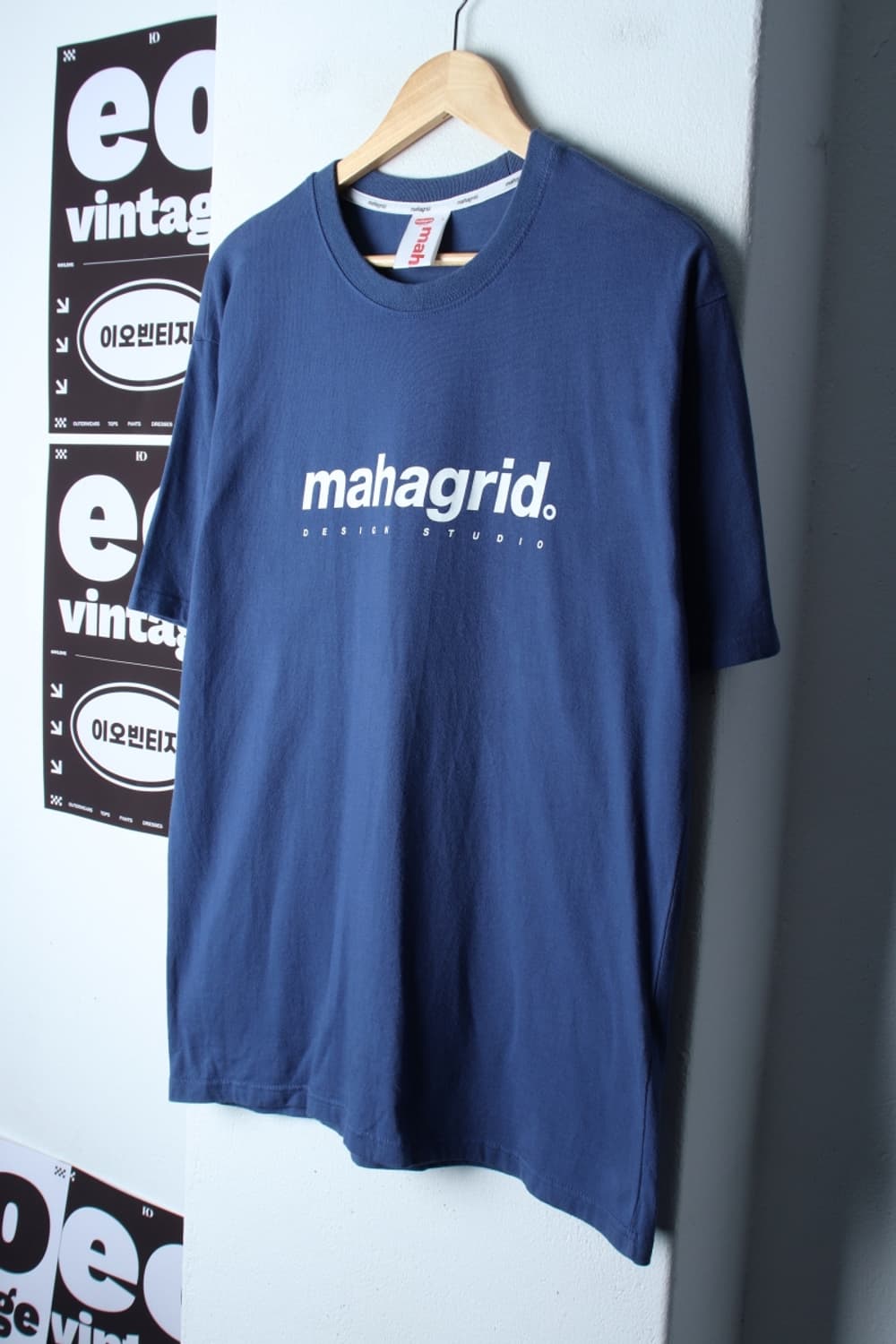 (L-XL) 마하그리드 반팔 티셔츠 빅로고 블루 올드스쿨-H31965 상품이미지1