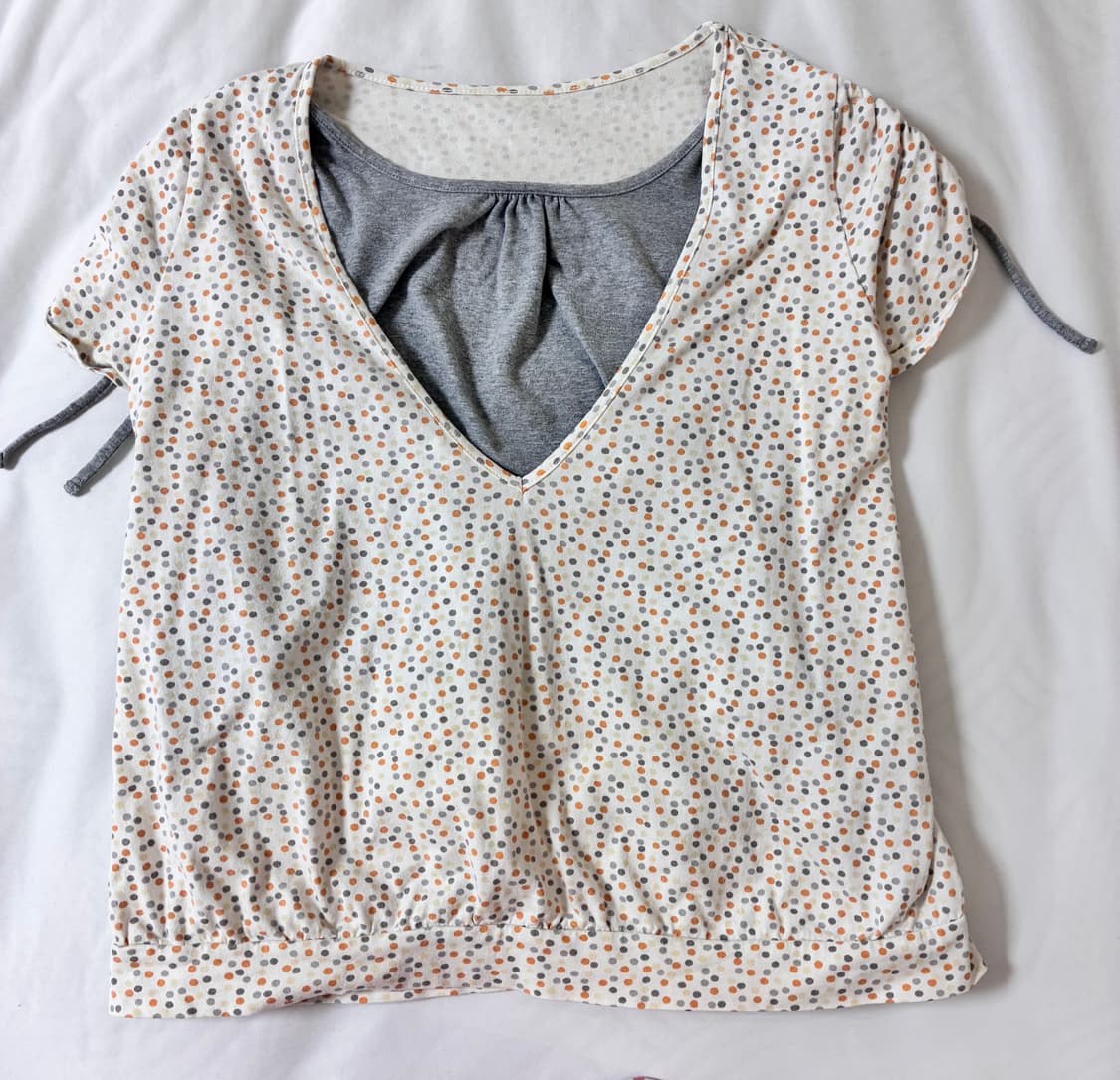 빈티지 끈디테일 레이어드 티셔츠 상품이미지1