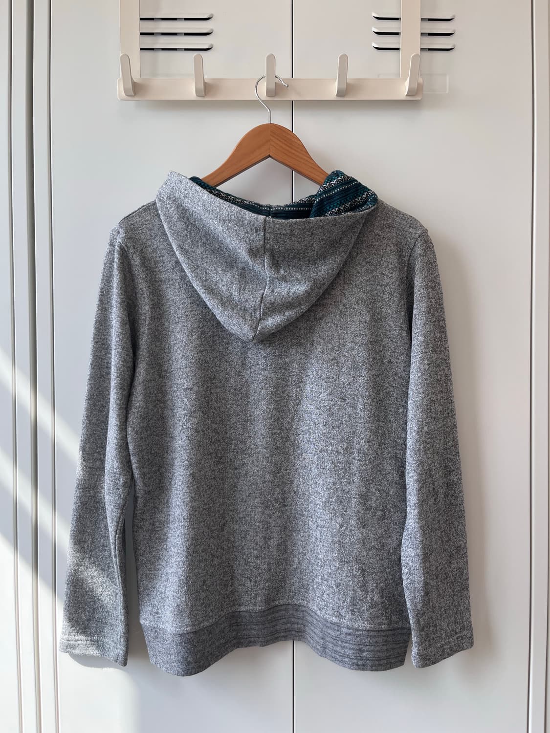 Vintage 더플 단추 그레이 후드티 상품이미지8