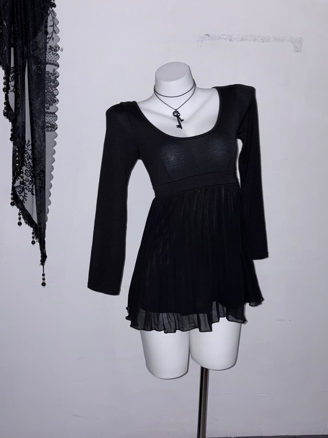 공겜여주 3피스 세트🖤 공포게임 고스 로리 고딕 로리타 원피스 프릴 상품이미지4