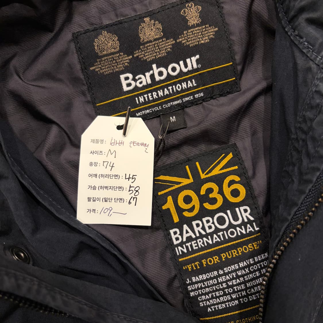 [M] 바버 인터네셔널 네이비 포켓 디테일 야상 자켓 C780 상품이미지7