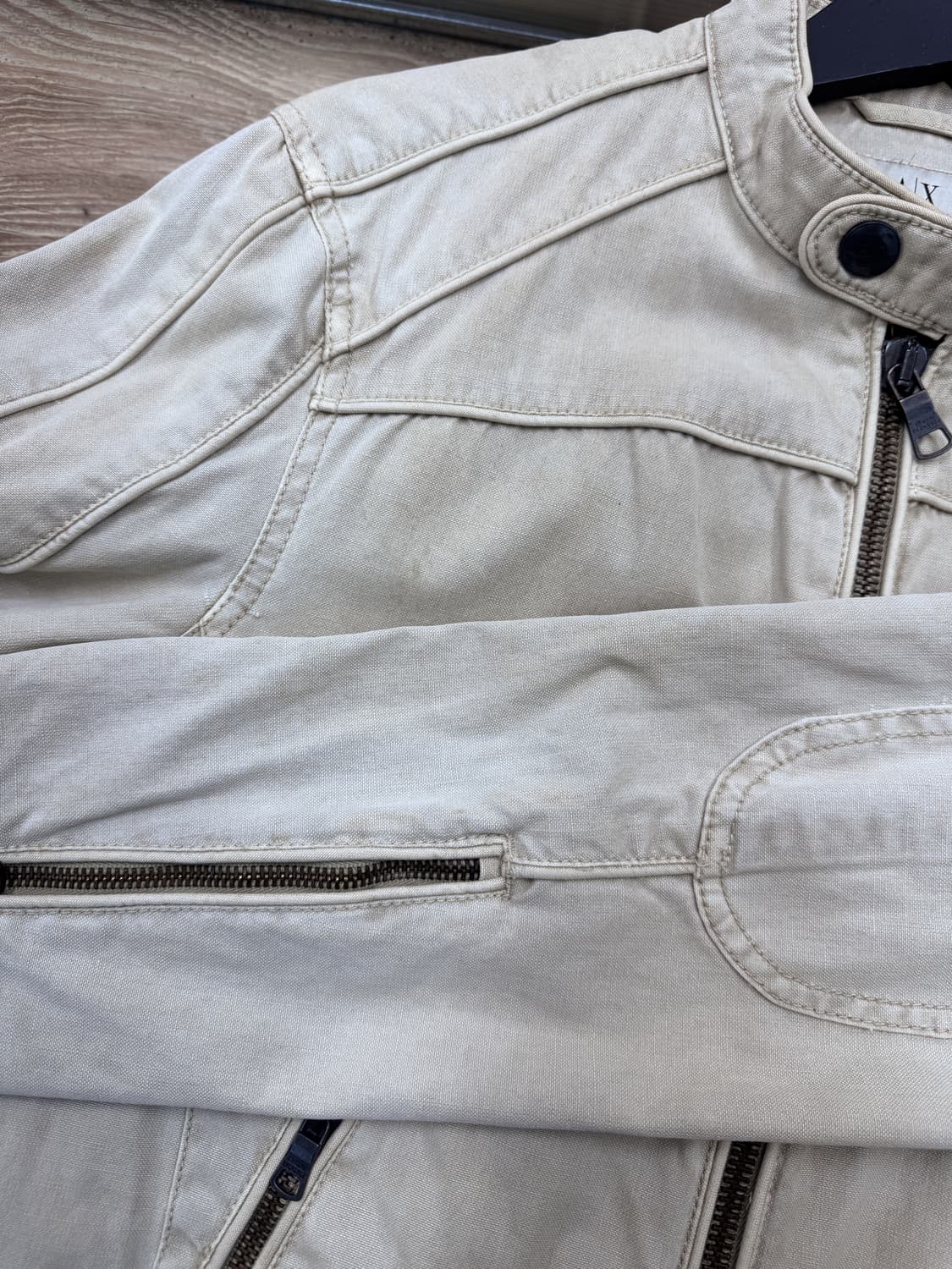 아르마니 익스체인지 투웨이 워시드 코튼 바이커 자켓 상품이미지8