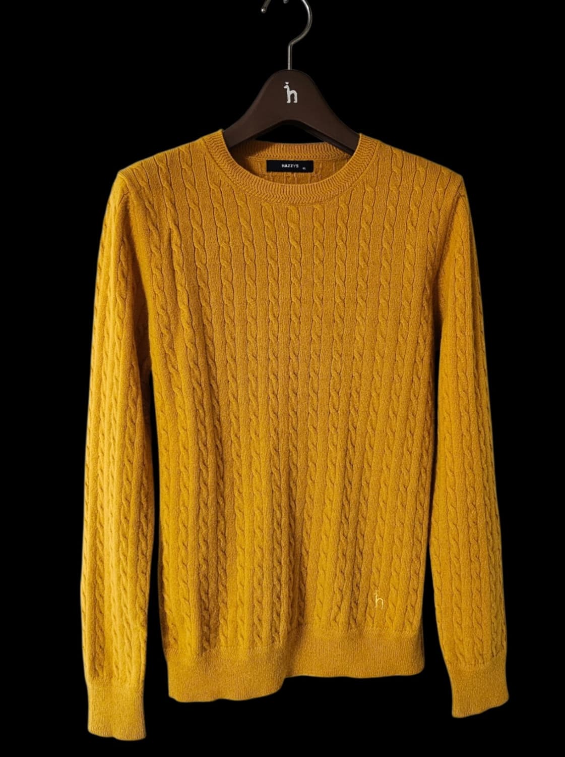 헤지스레이디스 머스타드 캐시미어 혼방 케이블 스웨터 니트 55 상품이미지4