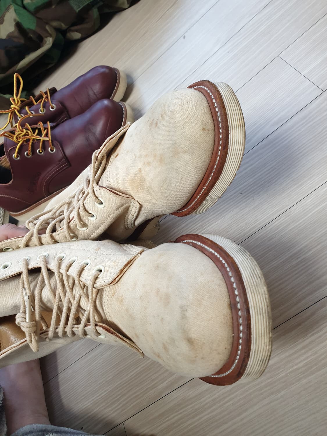 닥터마틴 아이보리색 캔버스 워크 부츠(us9.265-270) 상품이미지7