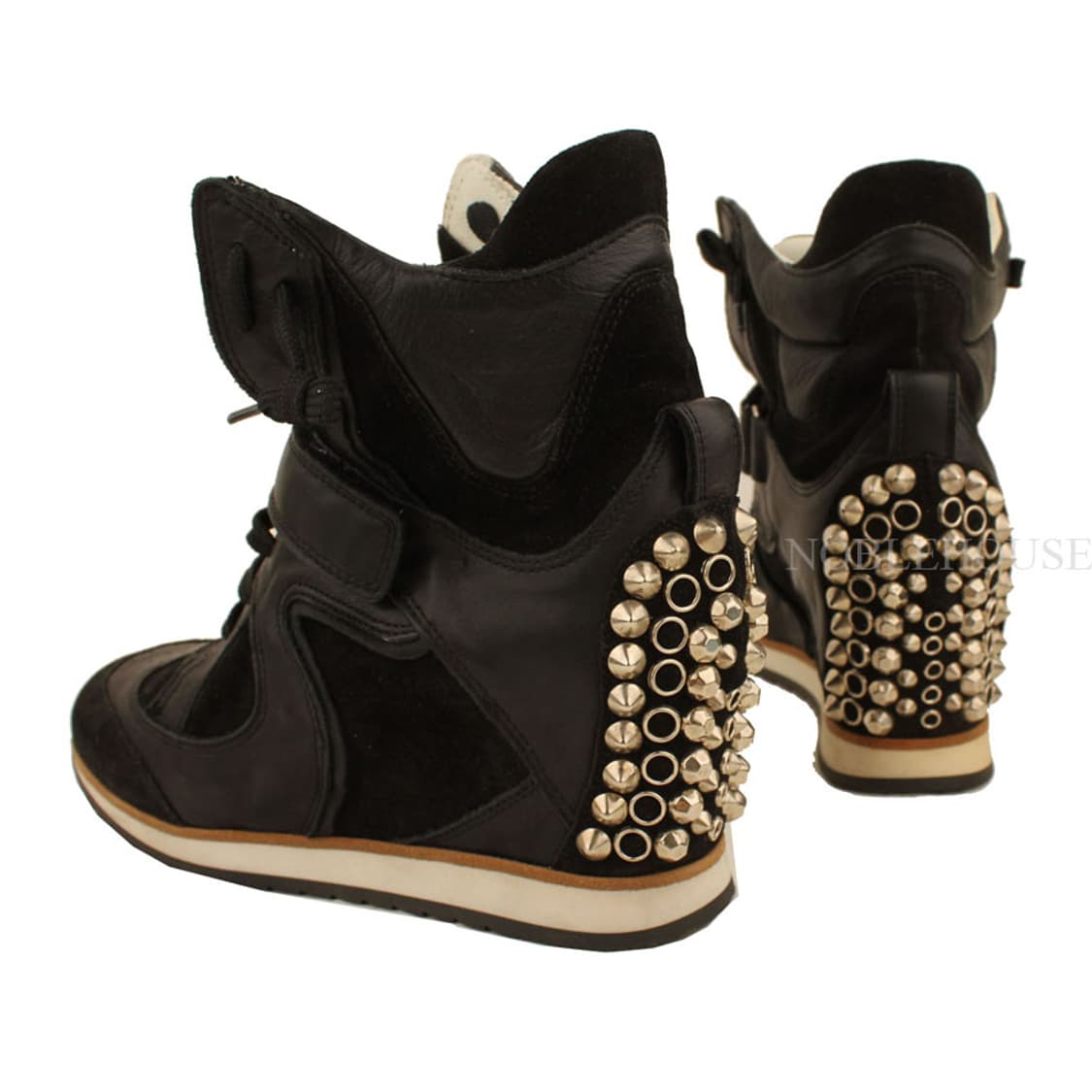 엘레나치 블랙 스웨이드 스터드 하이탑 스니커즈 37 상품이미지5