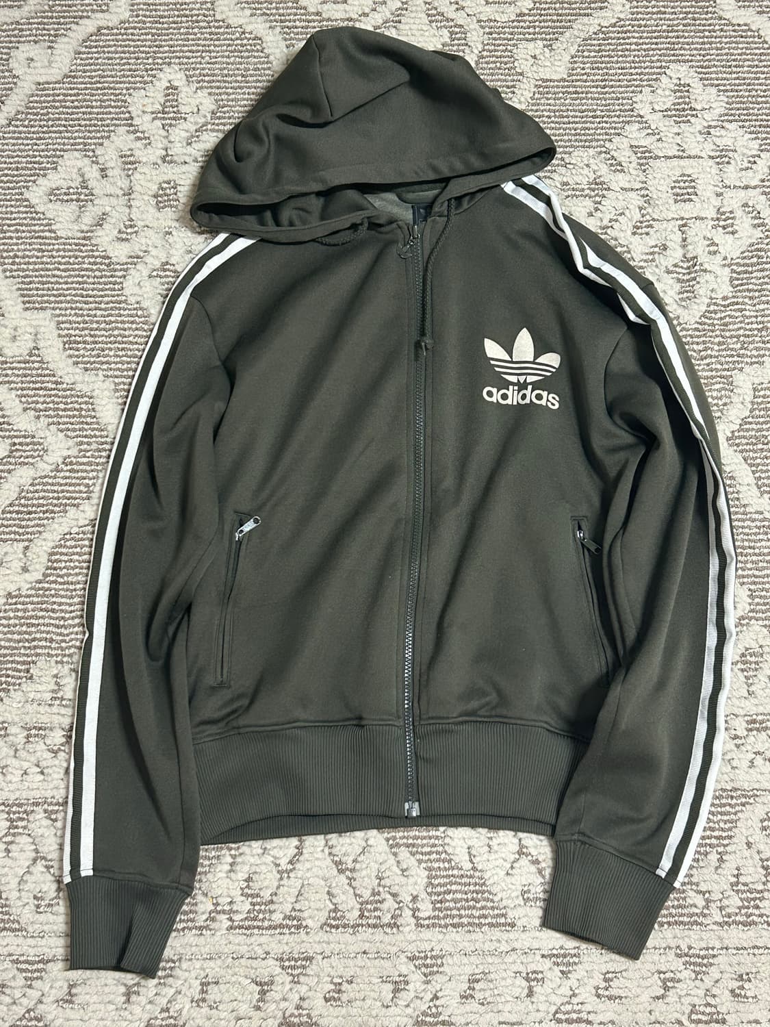 아디다스 카키 후드집업 져지 말차 상품이미지1