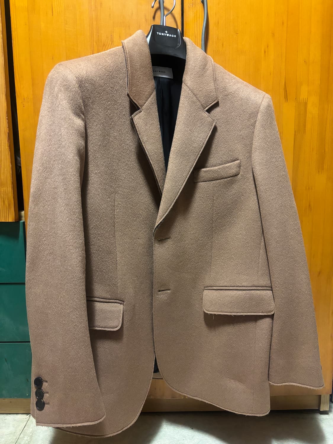 토니웩 아카이브 컷팅 블레이저 L 카멜 상품이미지3