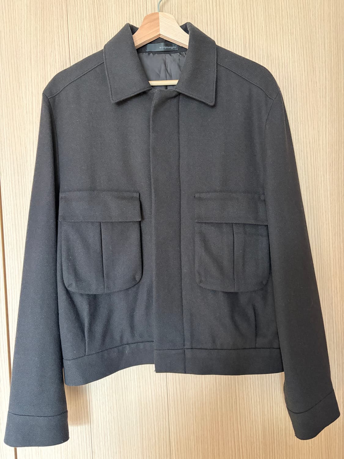 우영미 울 크롭 자켓 브라운 색상 상품이미지1