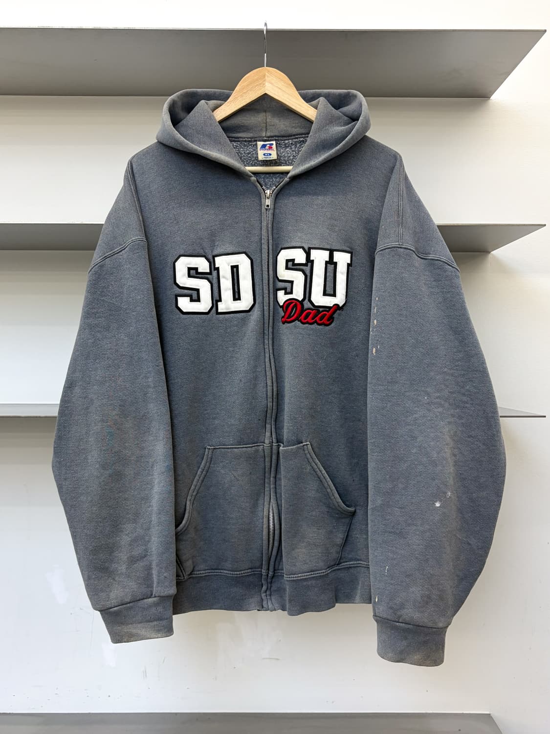 러셀 어슬레틱 90-00s SDSU D AD 페이드 후드집업 상품이미지1