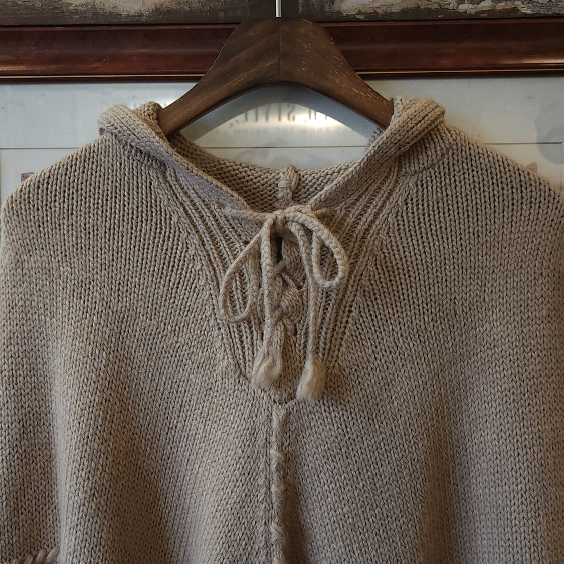 폴로 랄프로렌 인디언 울 후드 판쵸 케이프 코트 S 상품이미지4