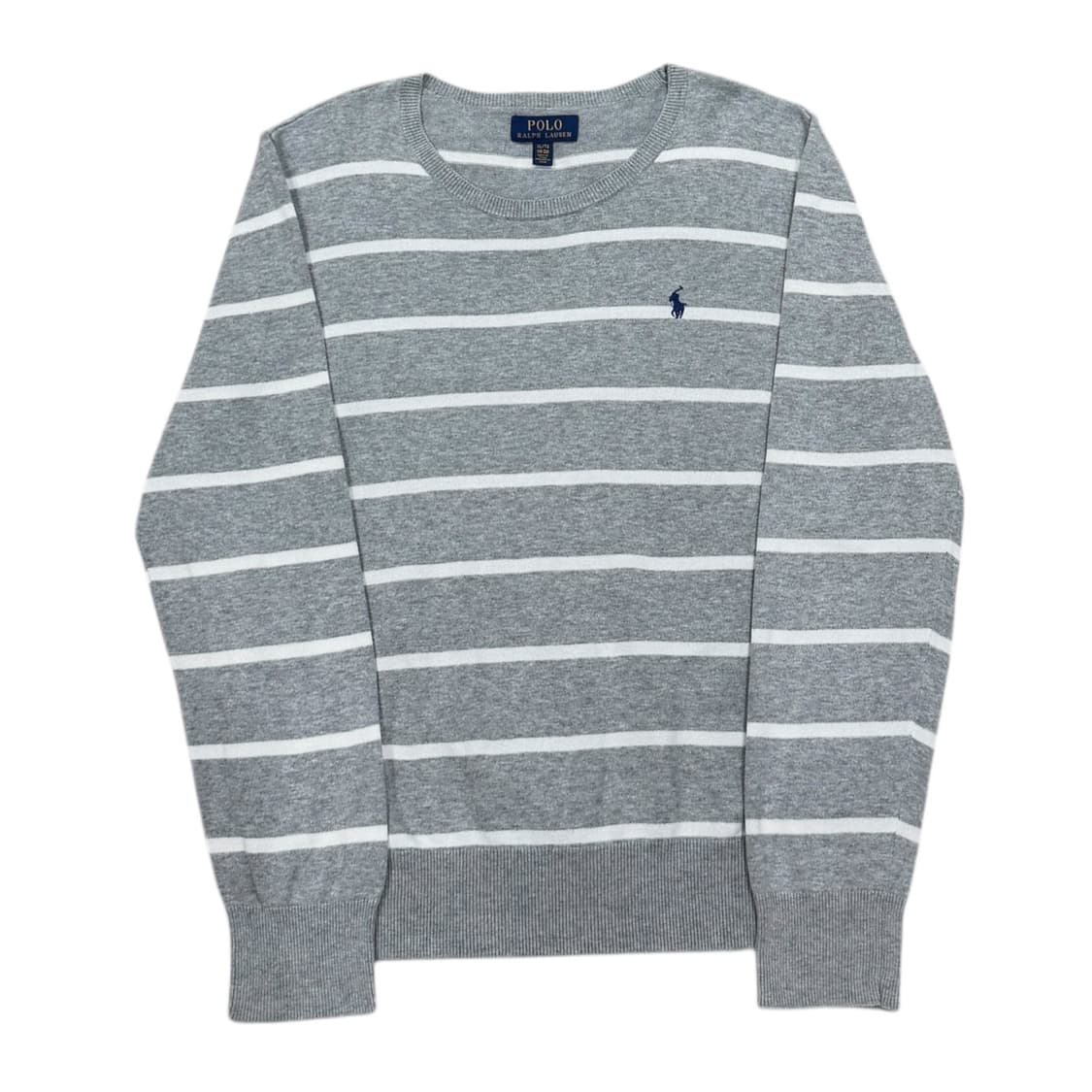 폴로 랄프로렌 스트라이프 니트 맨투맨 그레이 XL 상품이미지1