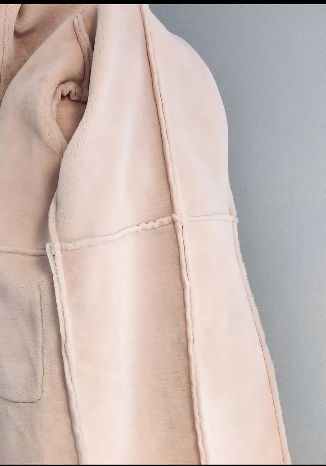 핑크 롱무스탕 코트 상품이미지6