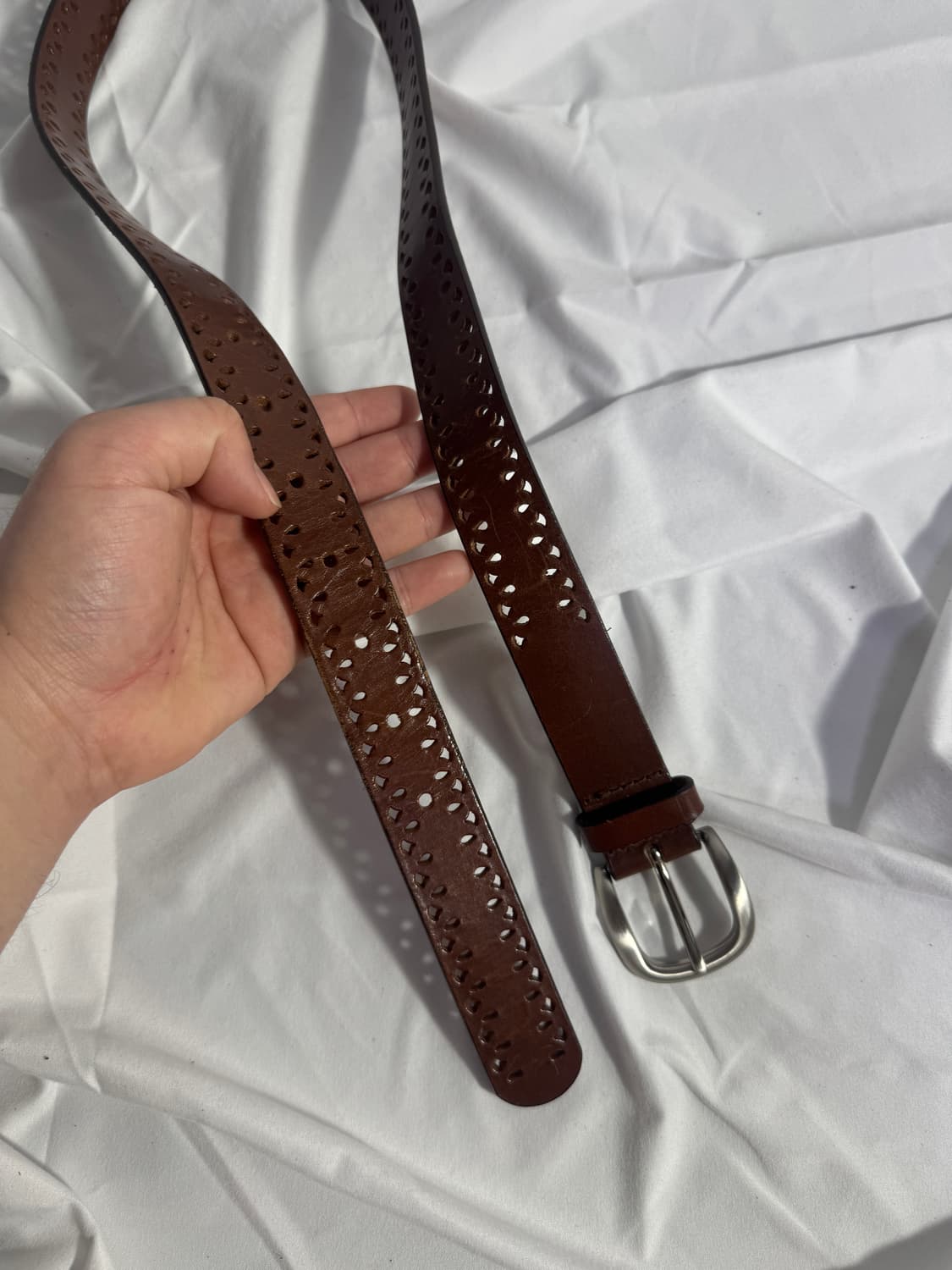 빈티지 펀칭 레더 벨트 웨스턴 상품이미지4