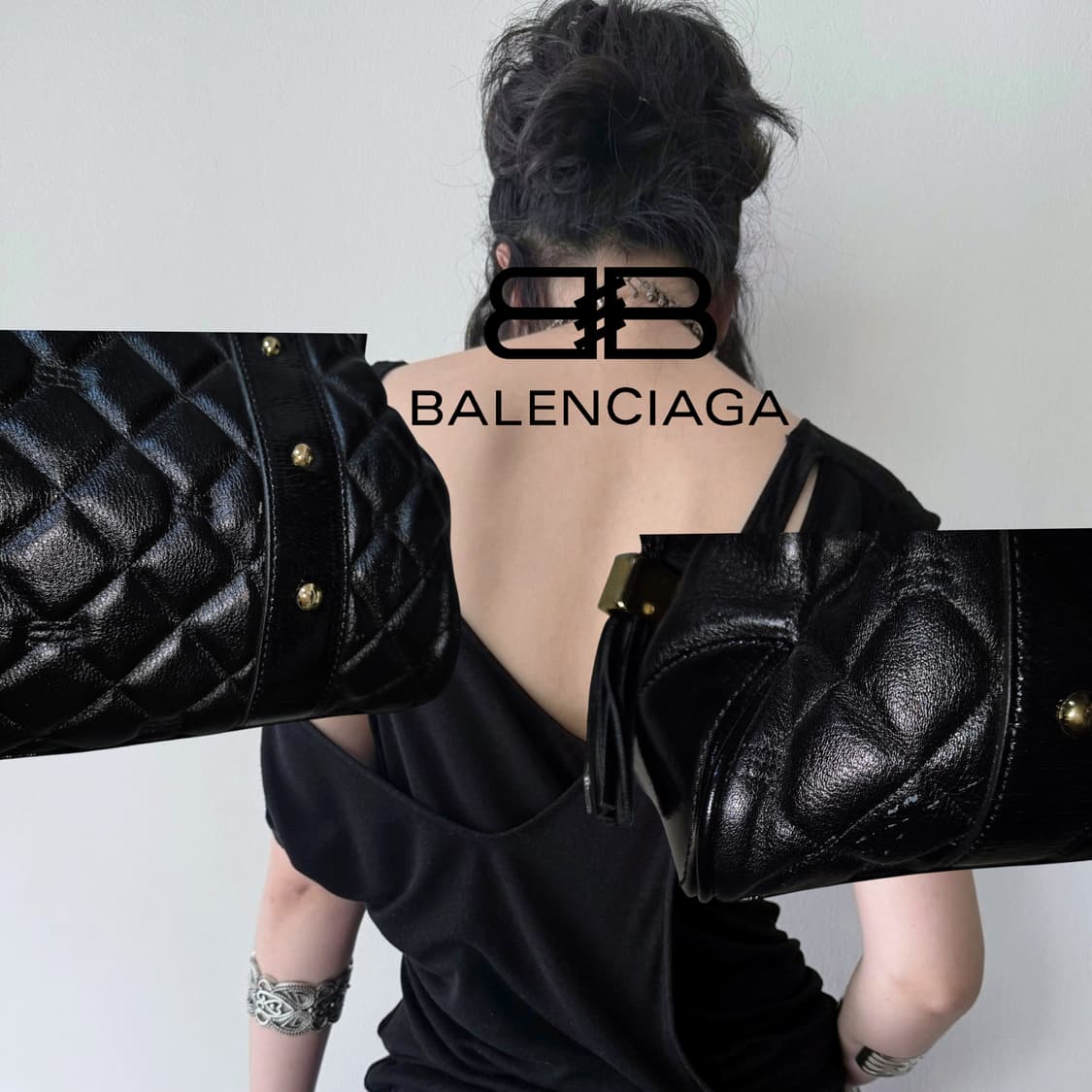BALENCIAGA 00s Black Stud leather Bag 상품이미지2