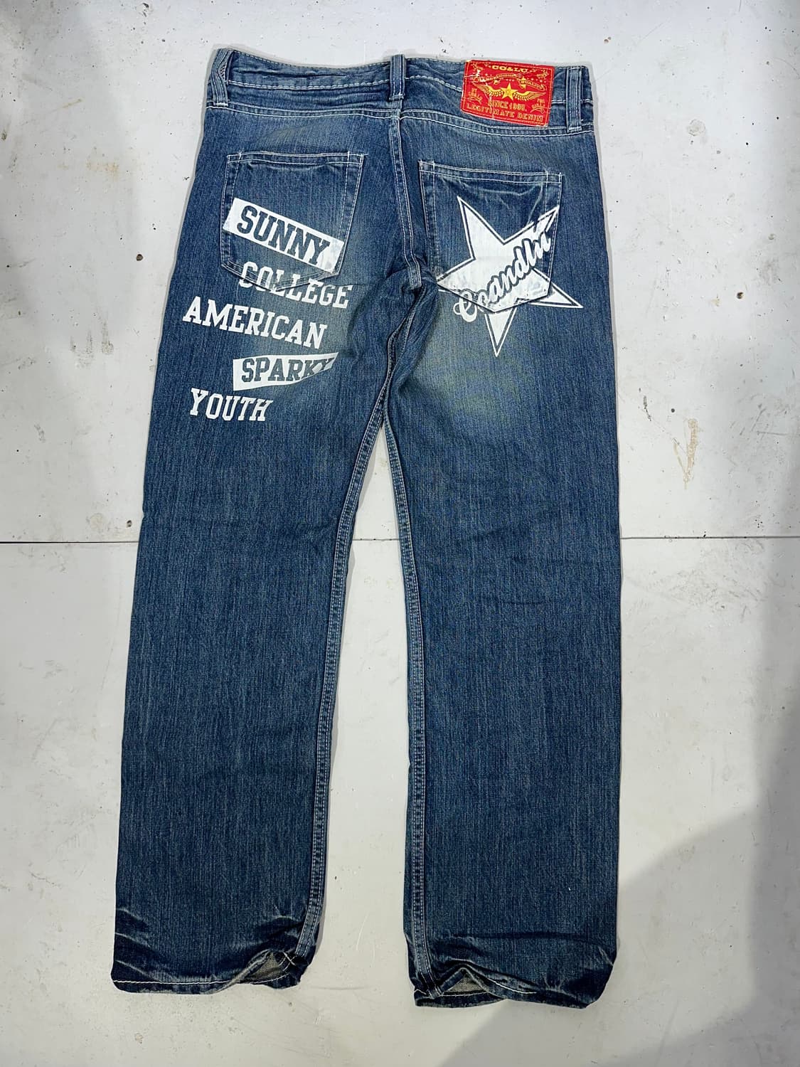 일본 빈티지 진청 Col-56 와이드 프린팅 힙합 데님 팬츠 청바지  상품이미지5