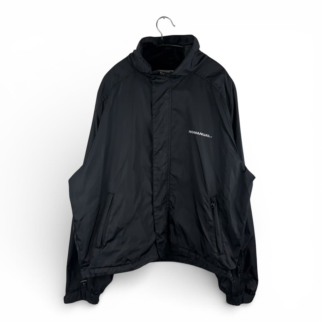 M) 노매뉴얼 자수로고 나일론 자켓 블랙 상품이미지1