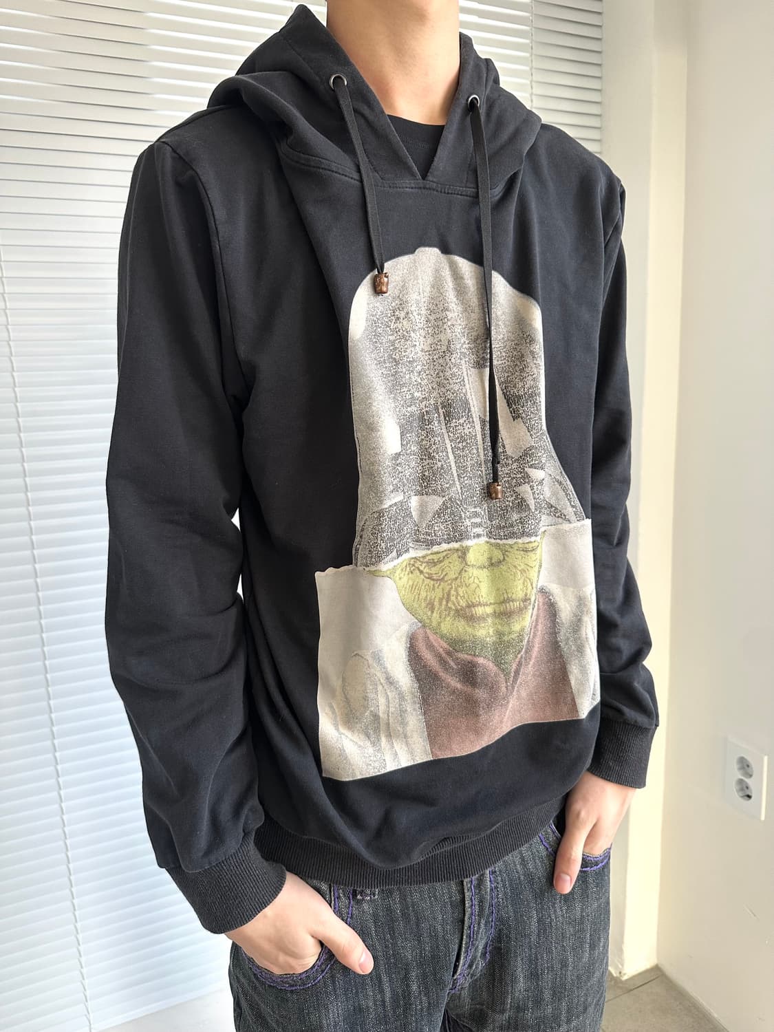 닐바렛 스타워즈 Darth Yoda 그래픽 후드티 상품이미지2