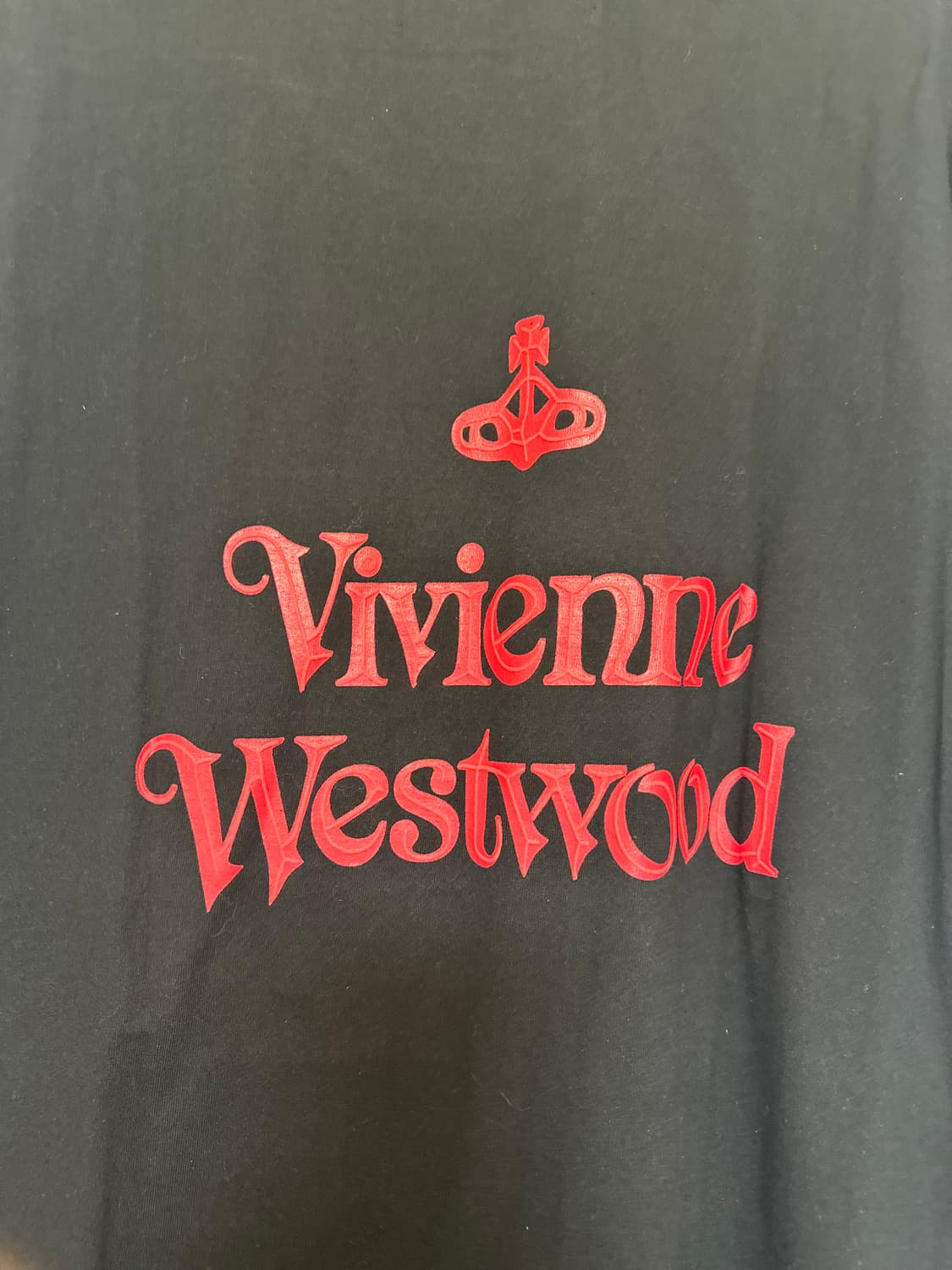 비비안웨스트우드 블랙 반팔 티셔츠 레드 로고 상품이미지5