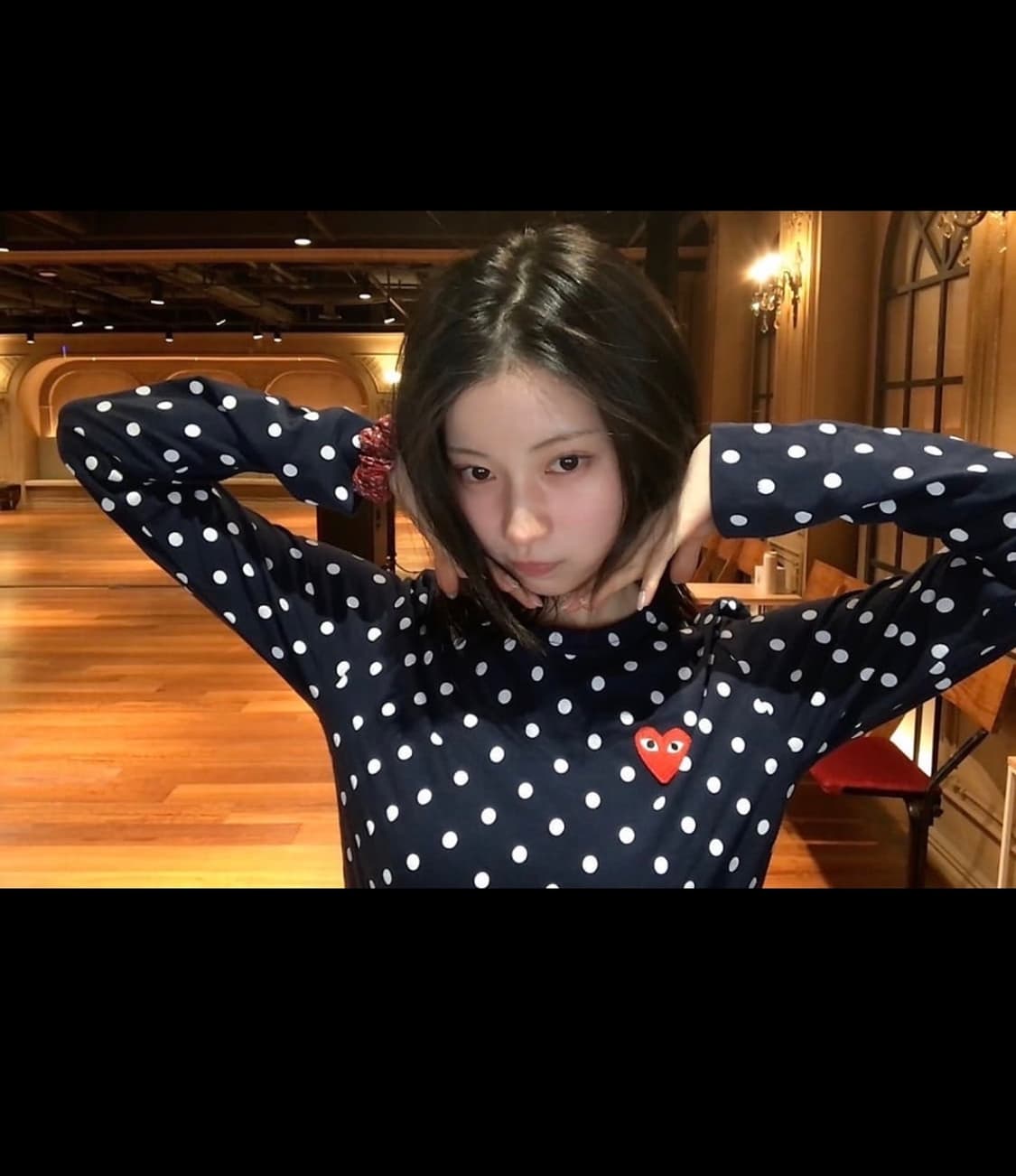 꼼데가르송 도트 무늬 롱슬리브 네이비 s 사이즈 상품이미지2