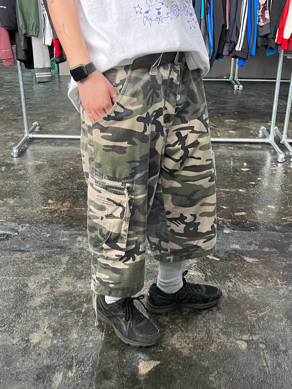 빈티지 카모플라주 카고 하프 팬츠 상품이미지3