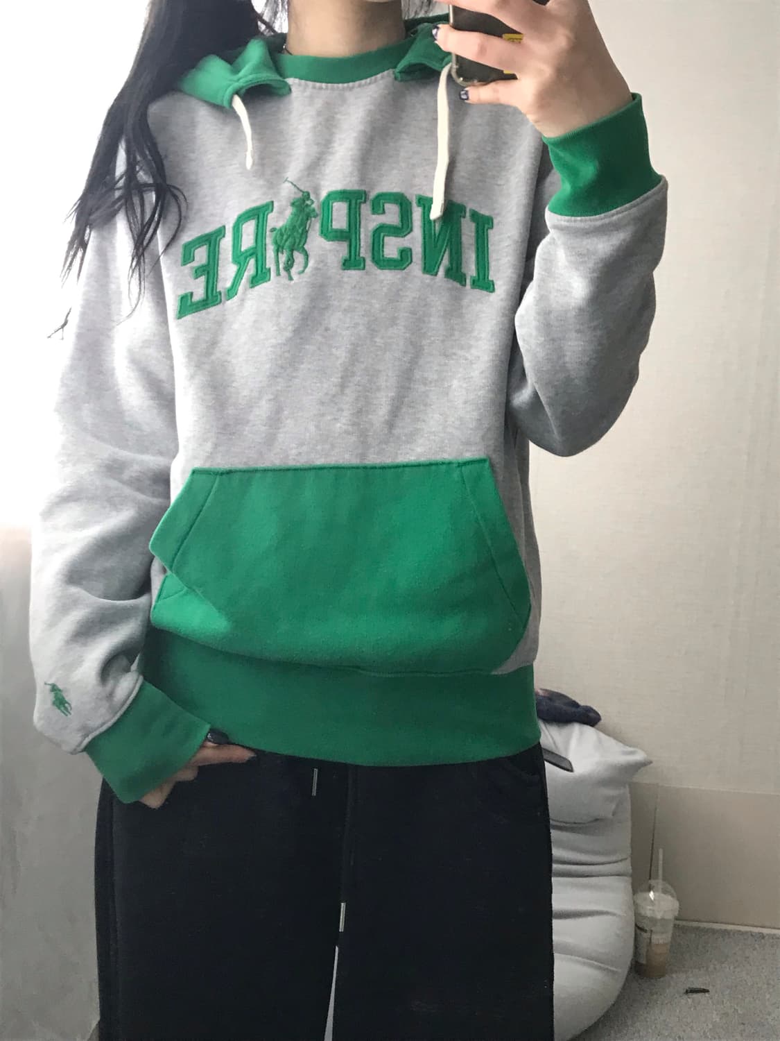 폴로 빅포니 그레이 후드티 상품이미지3