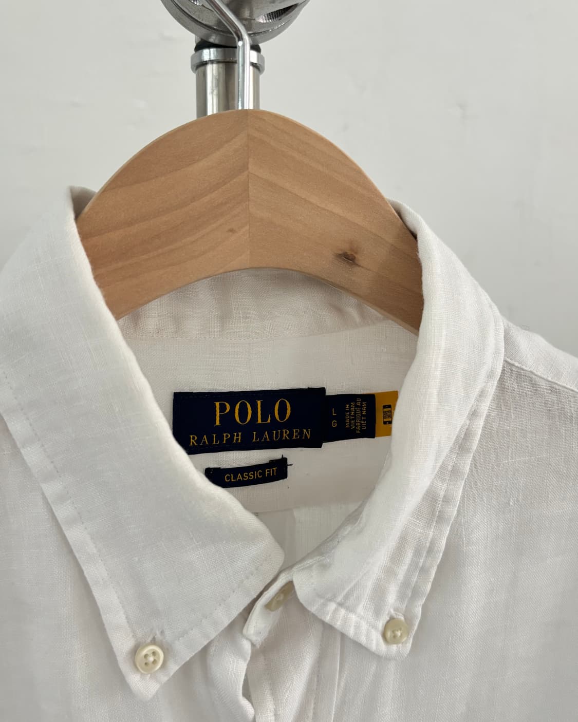 Polo 폴로 랄프로렌 QR신형 화이트 린넨 셔츠 상품이미지3