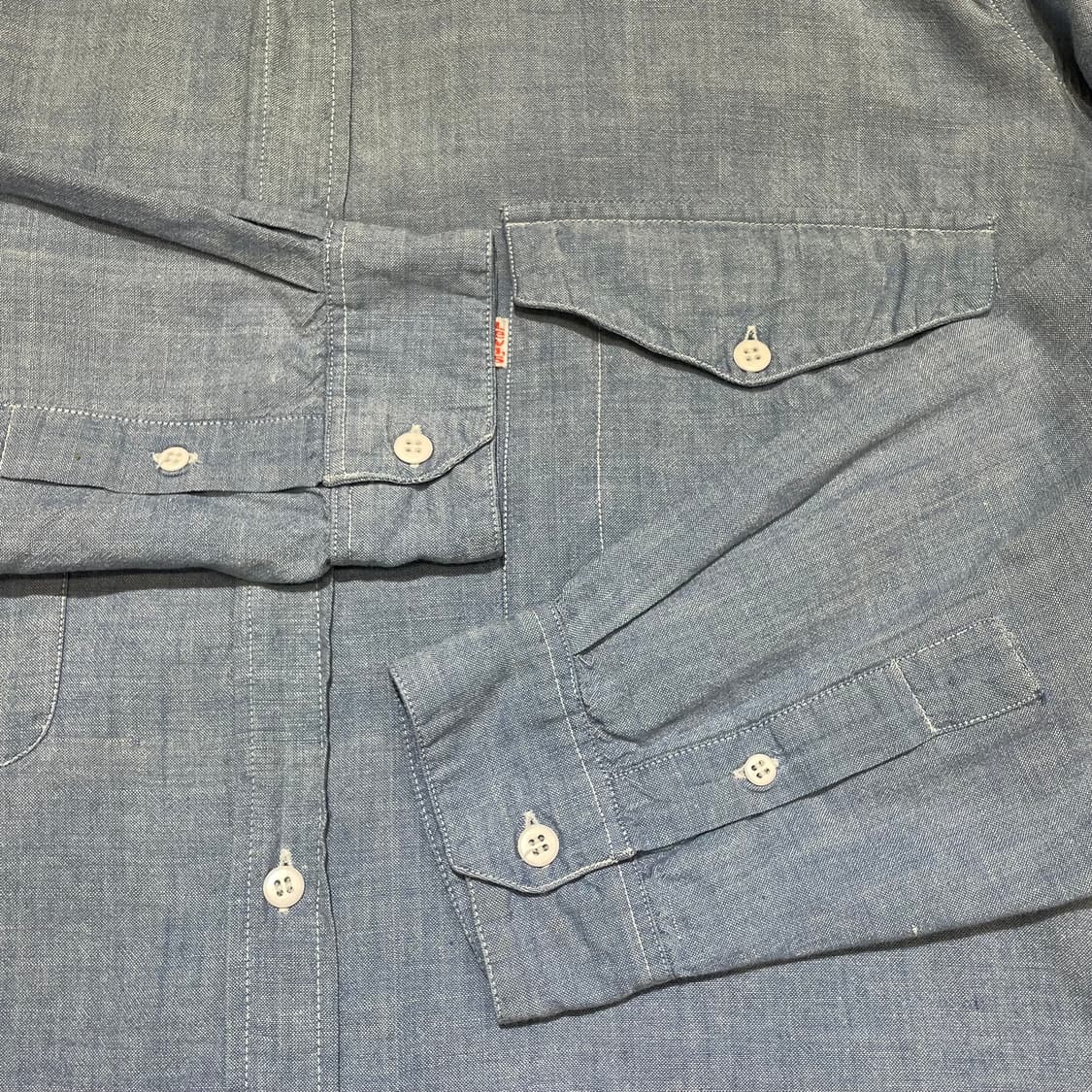 (XL) 90~00s Levi's 리바이스 화이트탭 데님 셔츠 상품이미지7