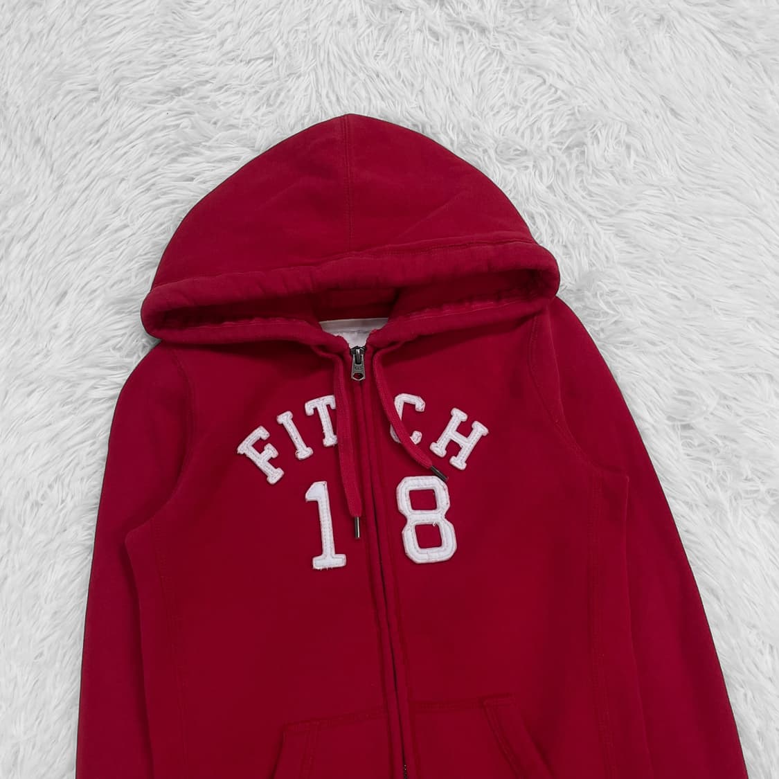 아베크롬비 피치 로고 후드집업 레드 상품이미지3