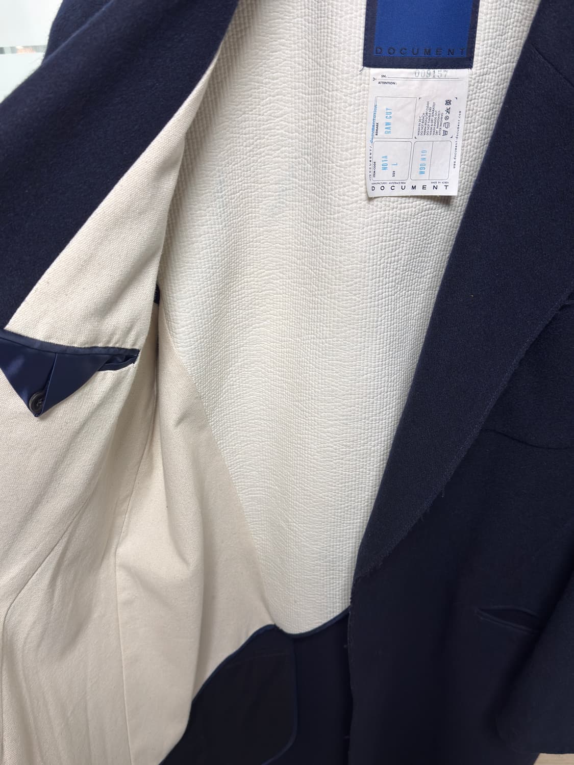 (~2.22)도큐먼트 도큐멘테이션 울 멜튼 코트: 네이비 / L 상품이미지3