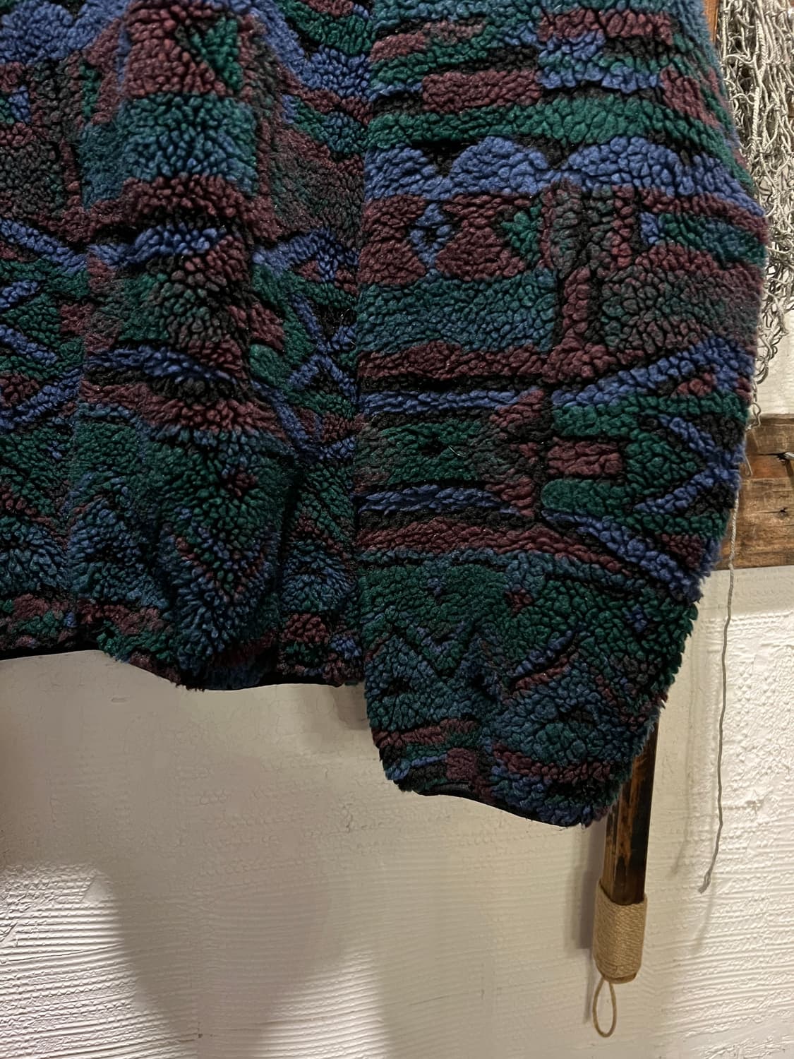 [L]90's 컬럼비아 USA Made 네이티브 패턴 스냅 딥파일 플리스 상품이미지4