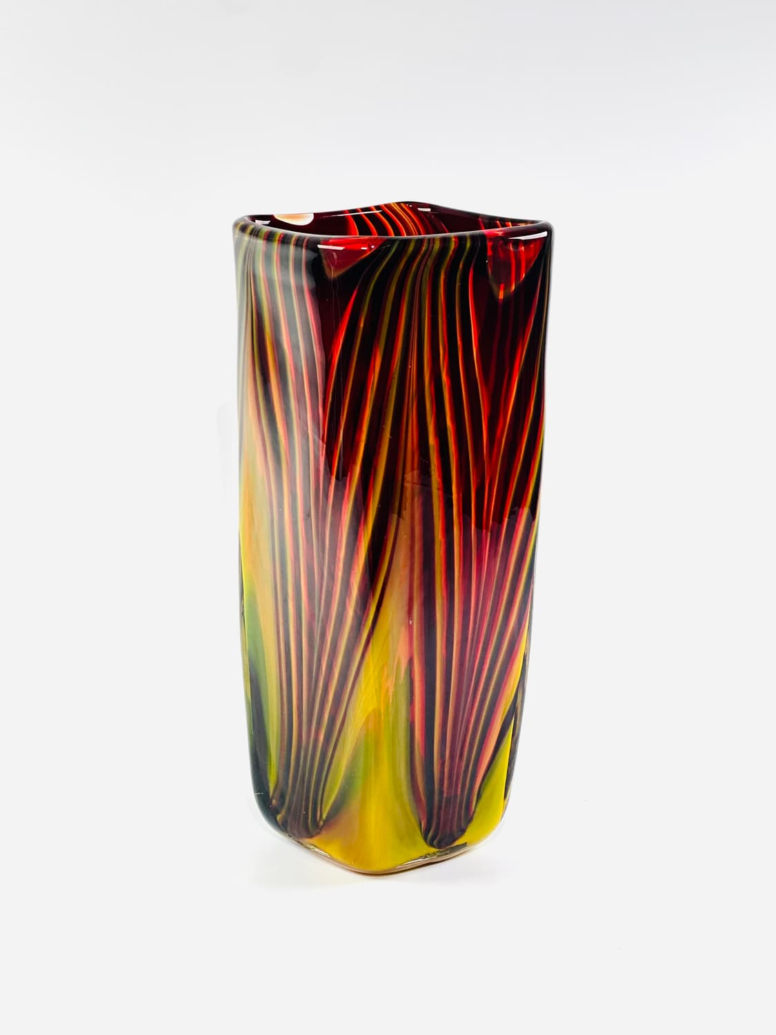 일본 빈티지 마르티 아트글라스 스퀘어 대형 화병 상품이미지3