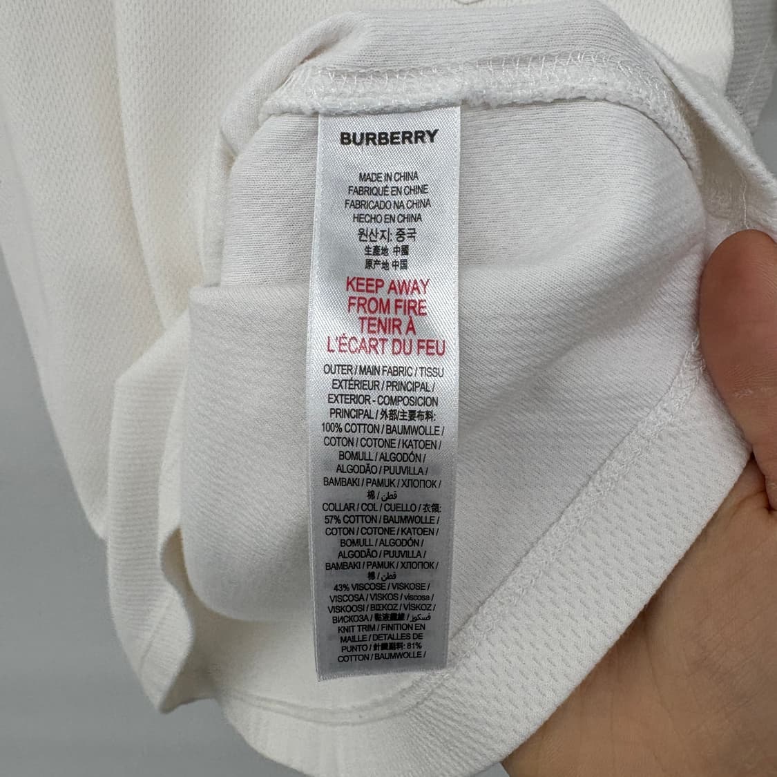 버버리 로고 포켓 반팔 티셔츠 화이트 여s 상품이미지5