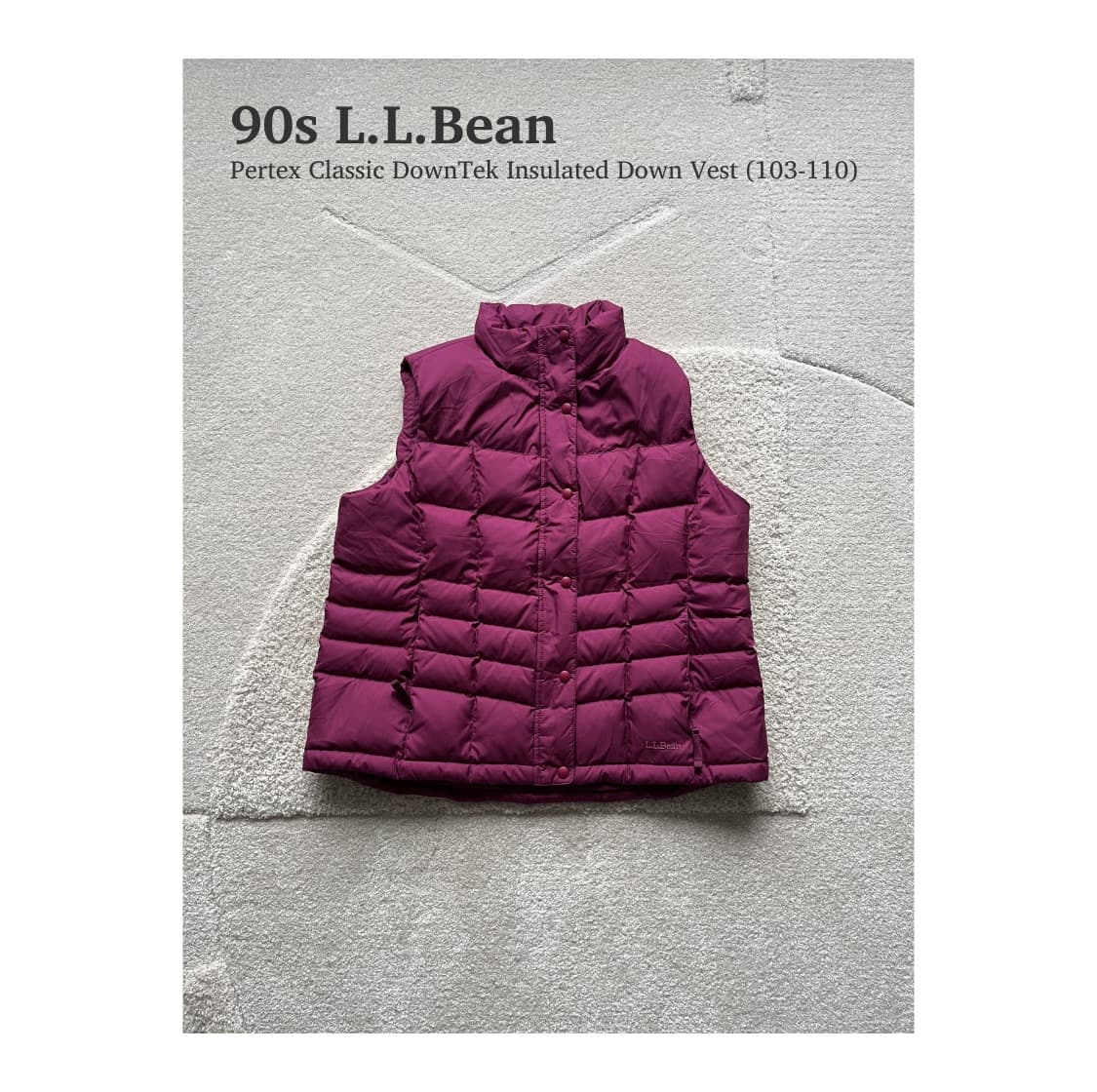 90s 엘엘빈 퍼텍스 인슐레이티드 패딩 베스트 (103-105) 상품이미지1