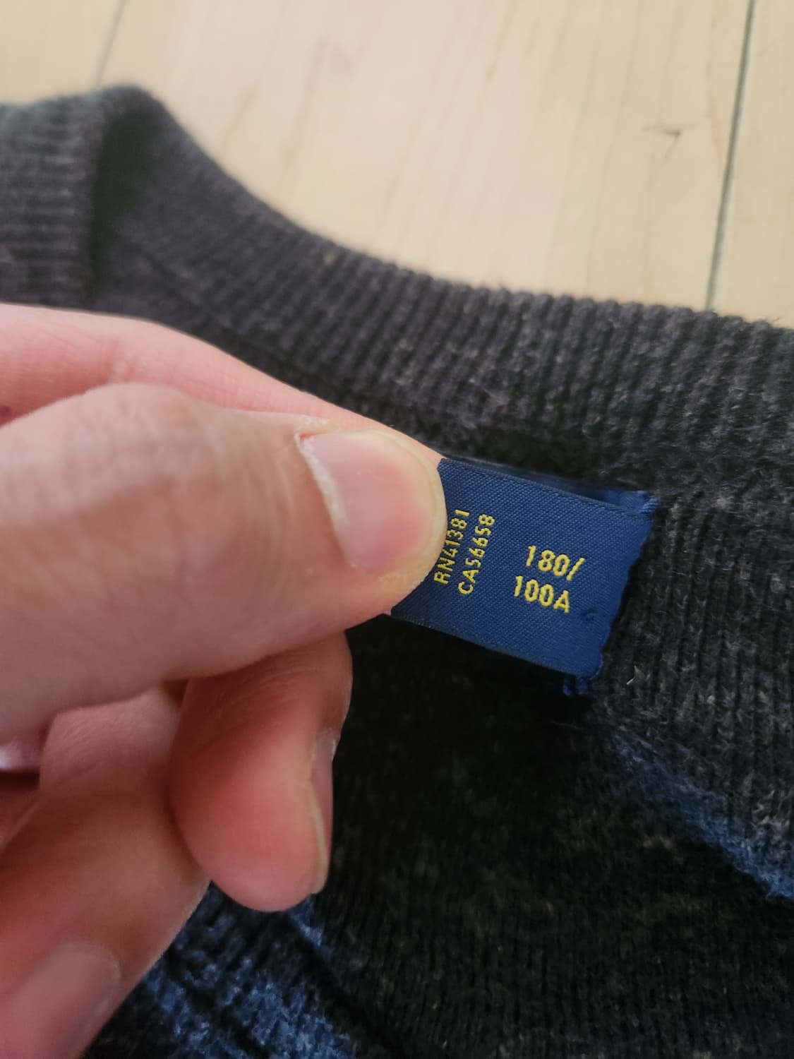 폴로 랄프로렌 코튼 라운드 니트 L 차콜 상품이미지3