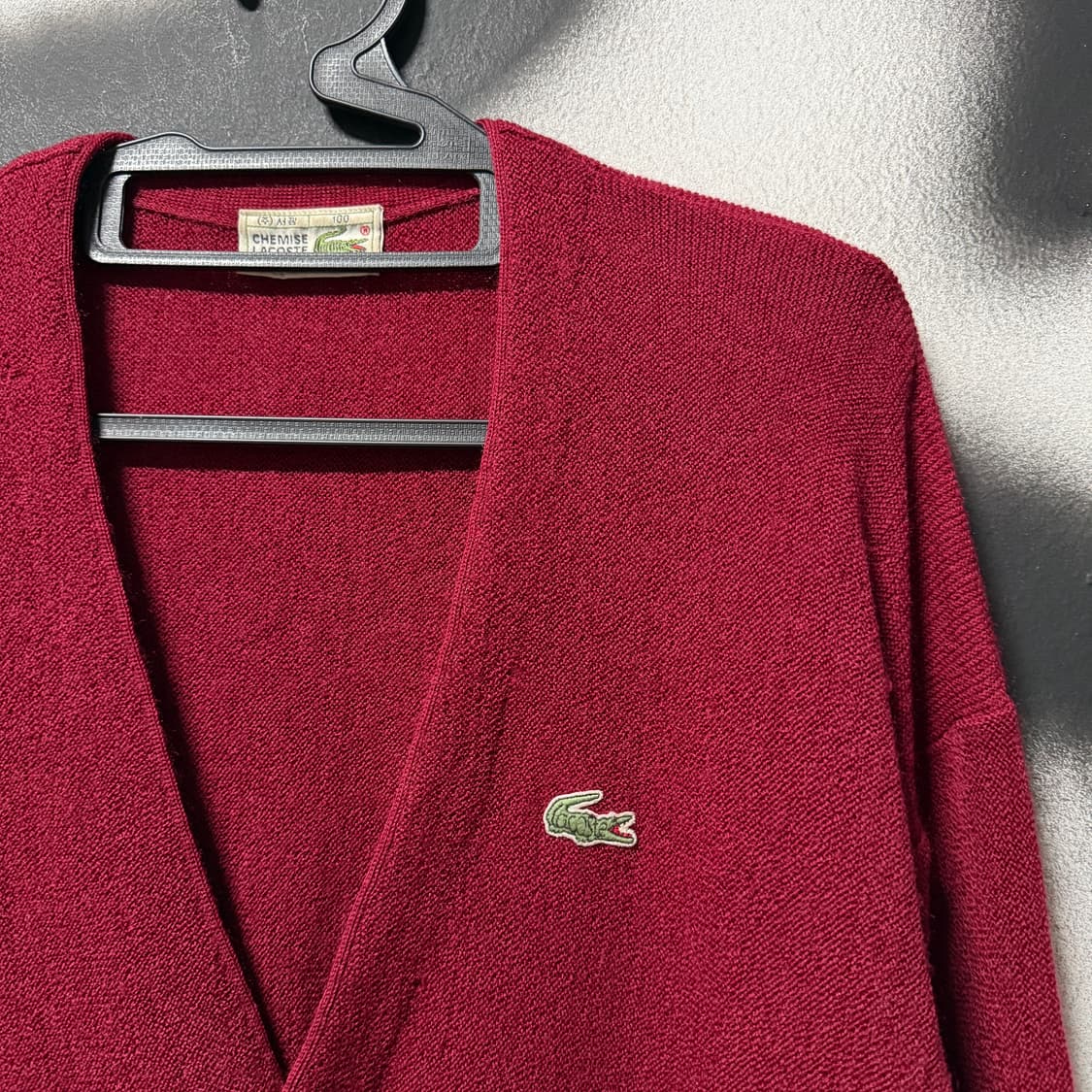 라코스테 서광 버진 울 100% 원포인트 가디건 상품이미지3