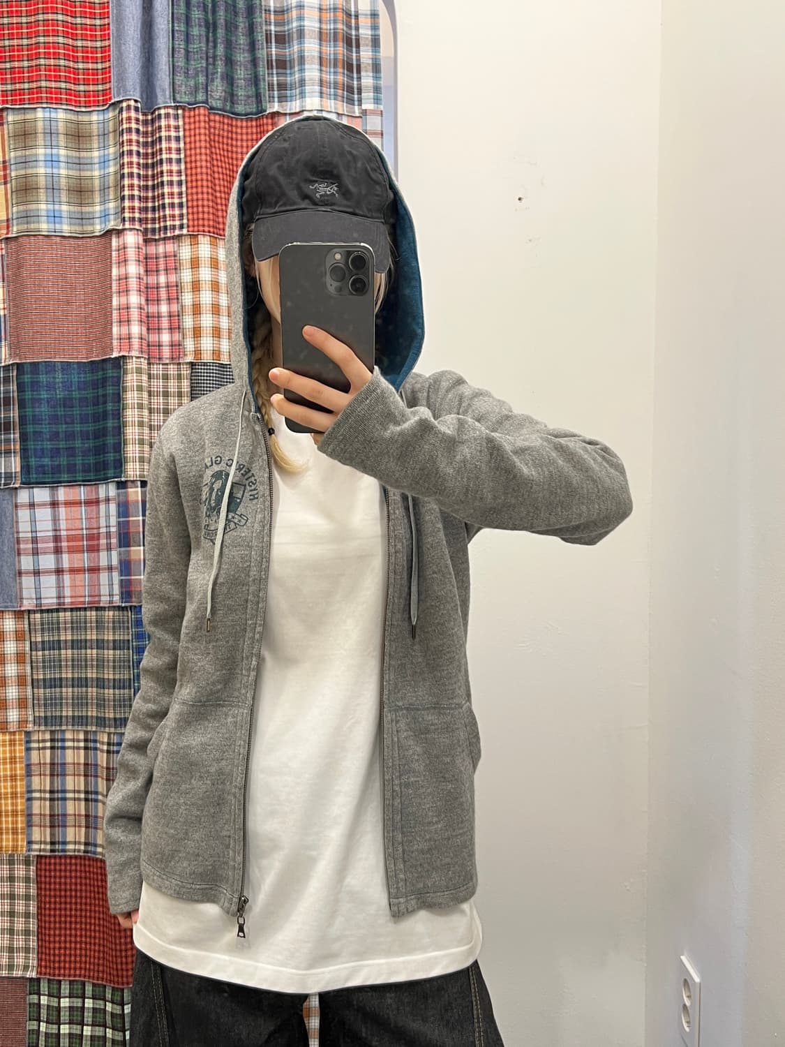 히스테릭 글래머 히스걸 그레이 후드집업 상품이미지2