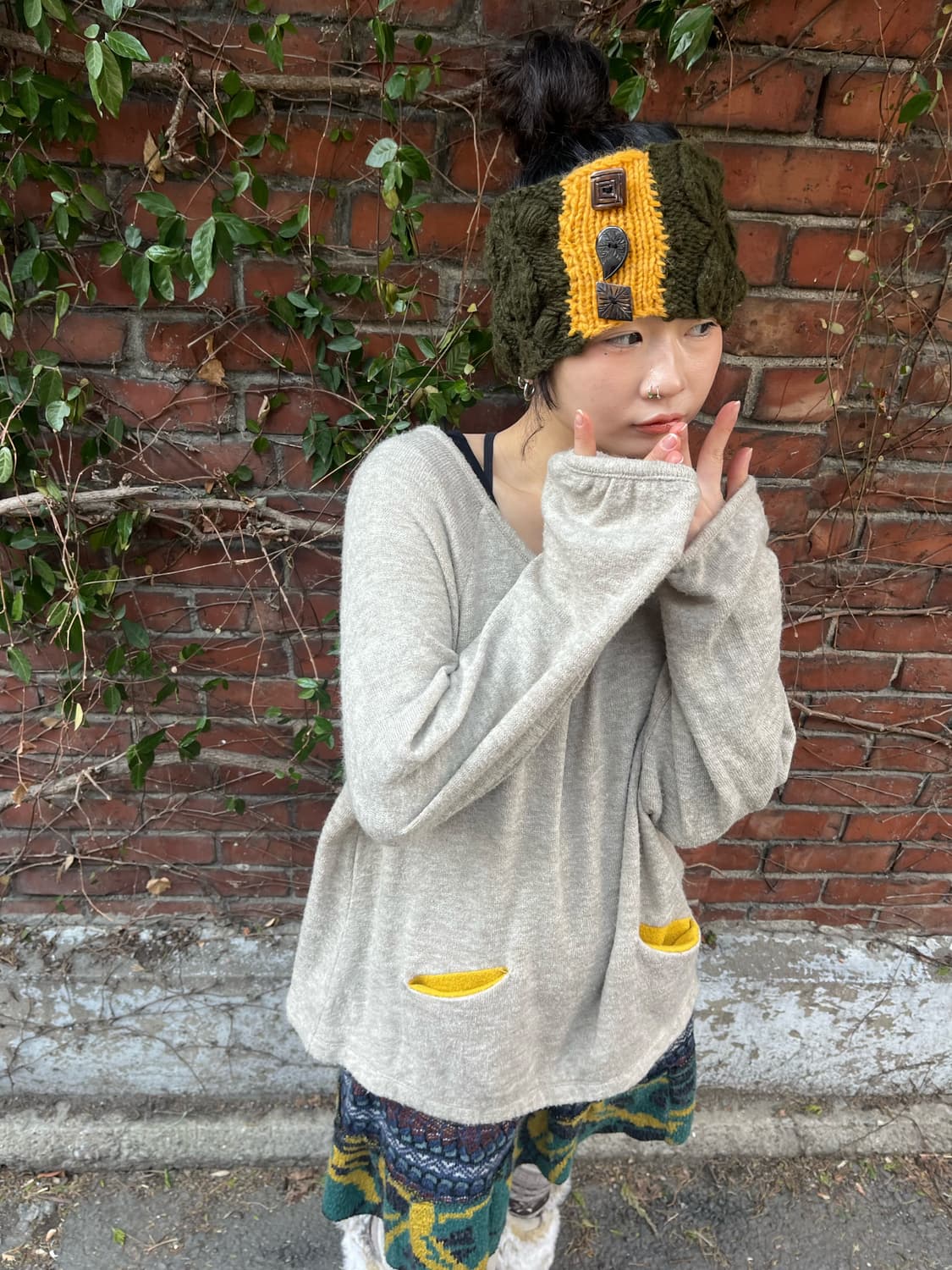 오트밀 데일리 니트 상품이미지1