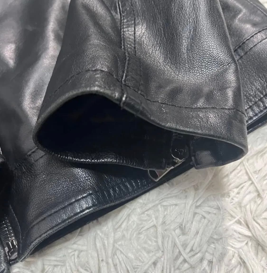 DAVID 램스킨 후드 레더 가죽 자켓 상품이미지5