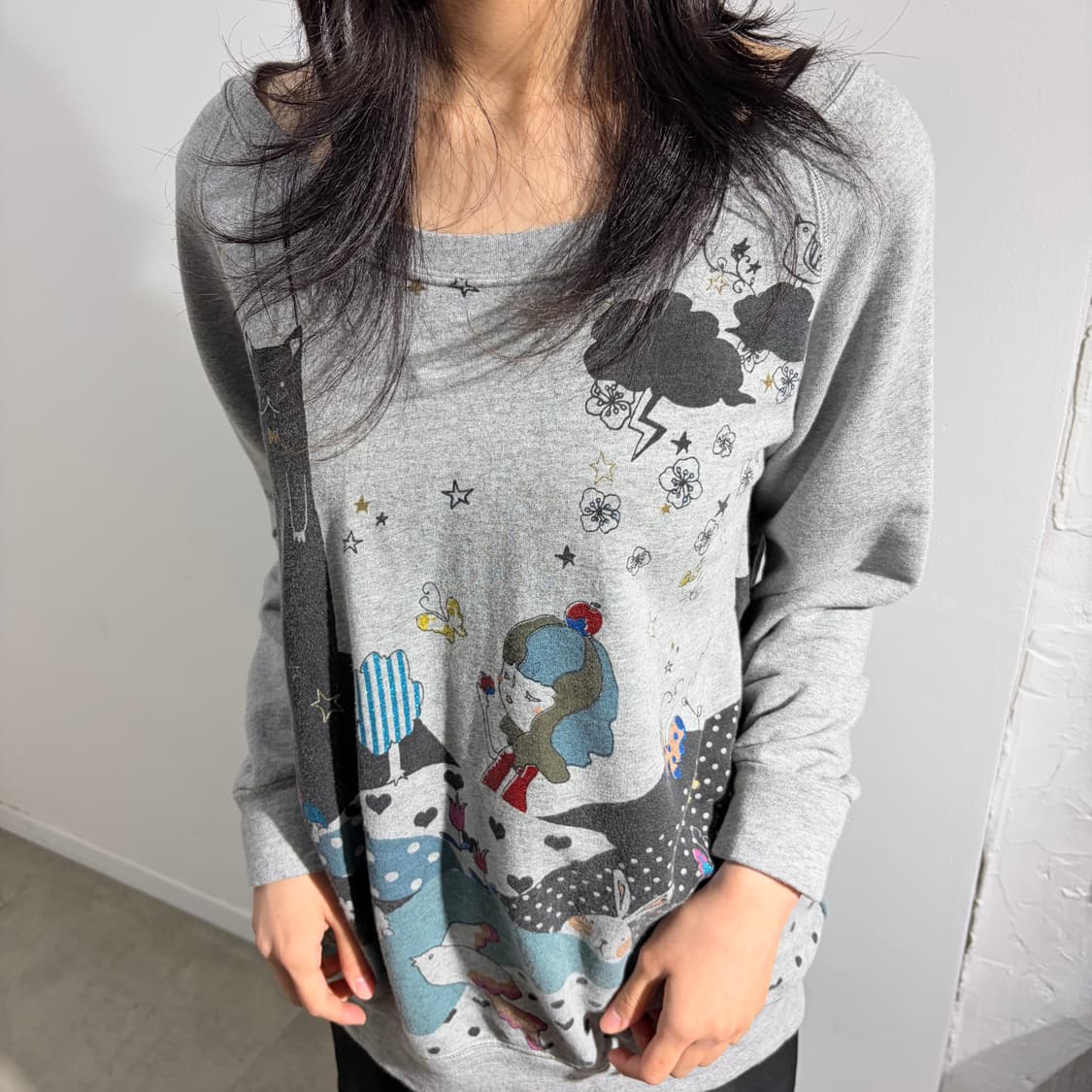 고양이 도트 코지모리 티셔츠 맨투맨 상품이미지4